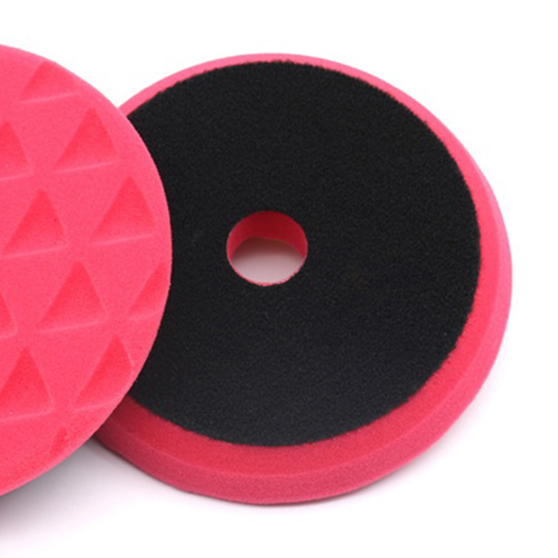 Disque Éponge Triangulaire Rouge 6 Pouces Pour Polisseuse De Voiture, Cire, Lustrage Et Nettoyage, Adaptateur Pour Perceuse