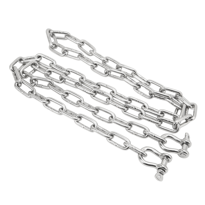M (6,6 Ft) Lange Ankerkette Aus Seewasserbeständigem Edelstahl 316 Mit Mittelring Und 8 Mm (5/16 In) Doppelschäkelenden Für Schiffe Und Yachten