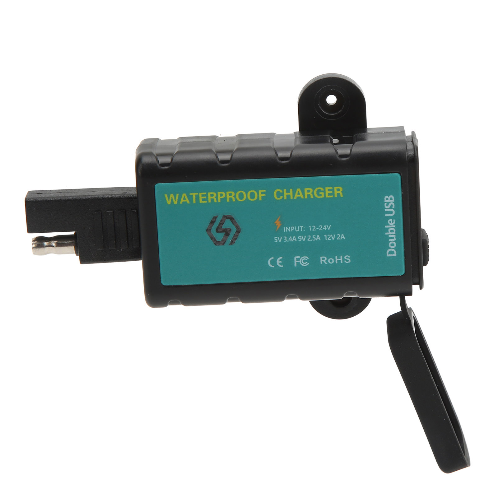 Duales Usb-schnellladegerät Für Motorräder, Qc3.0 Sae-zu-usb-adapter, Schalter Und Wasserdicht Für Autos, Atvs, Suvs Und Boote (12–24 V)