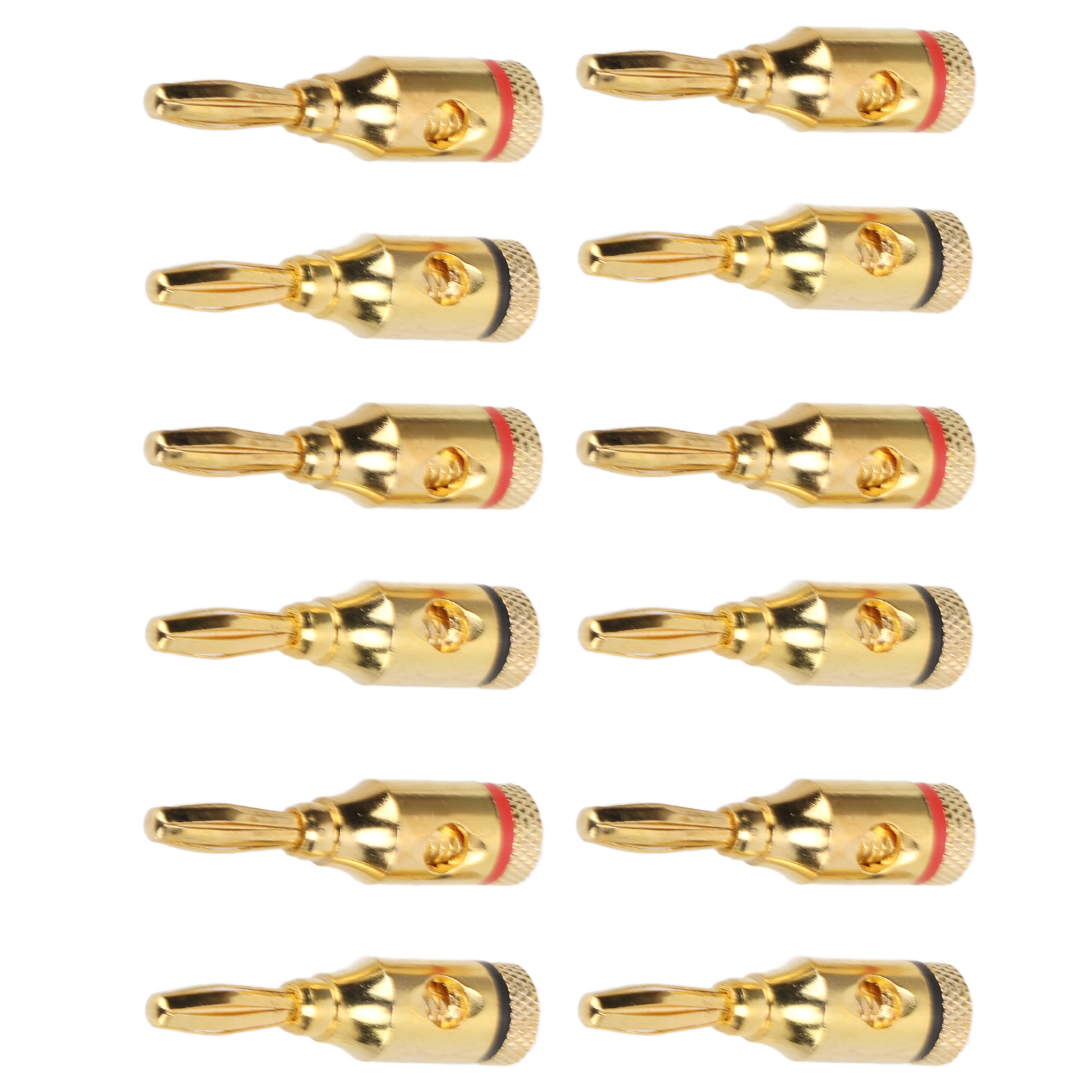 12 Vergoldete Bananenstecker Für Lautsprecher, Aus Aluminiumlegierung, Offene Schraubversion, Universell Für Autos