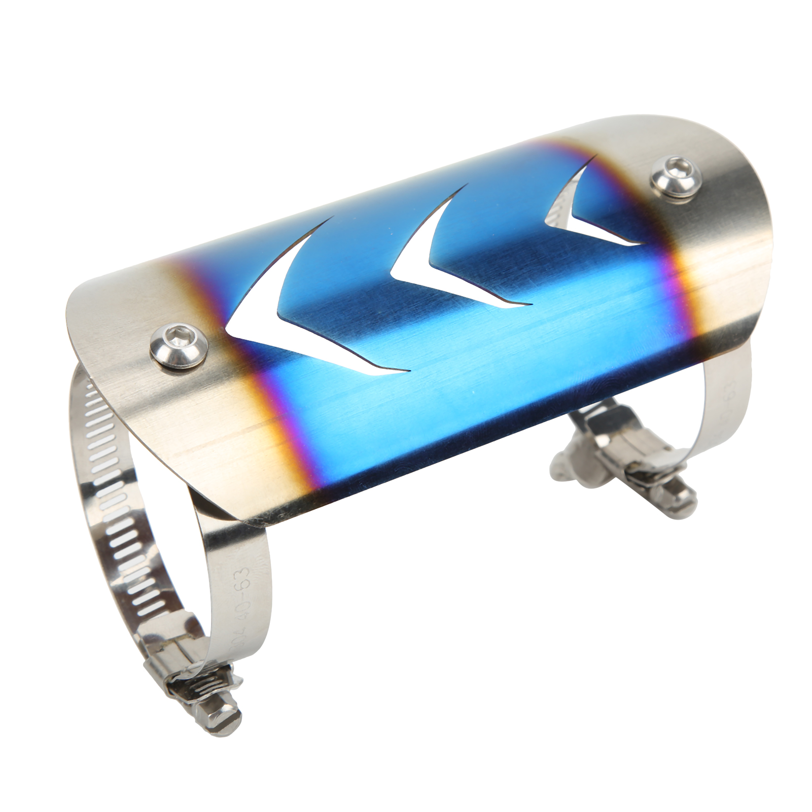 Auspuffabdeckung Aus Edelstahl, Hitzeschutz, Universell Für Motorräder, Blau
