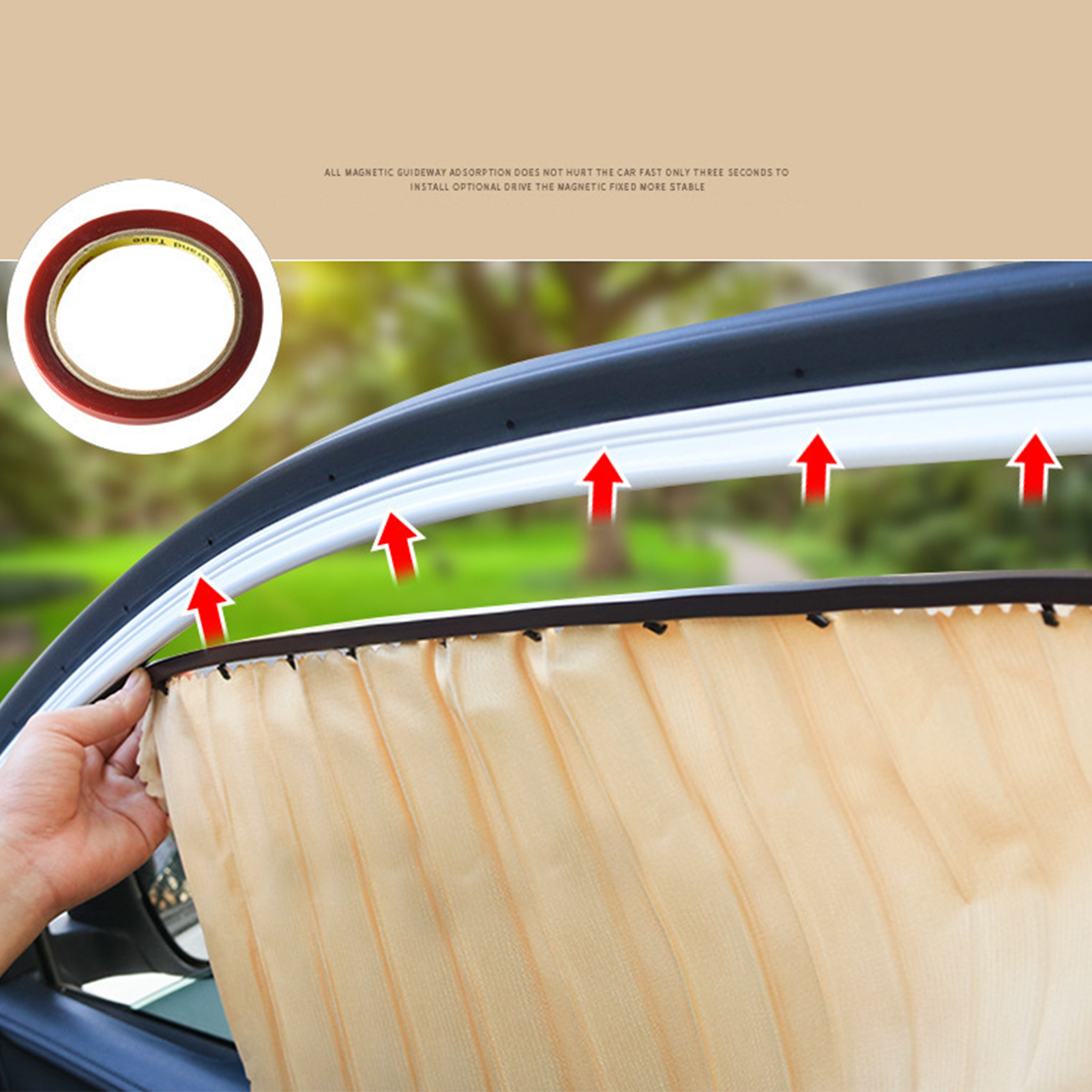 Set Mit 4 Magnetischen Sonnenschutzblenden Für Die Seitenscheiben Von Autos, Universell Und Kompatibel Mit Den Meisten Fahrzeugen, Goldfarben.