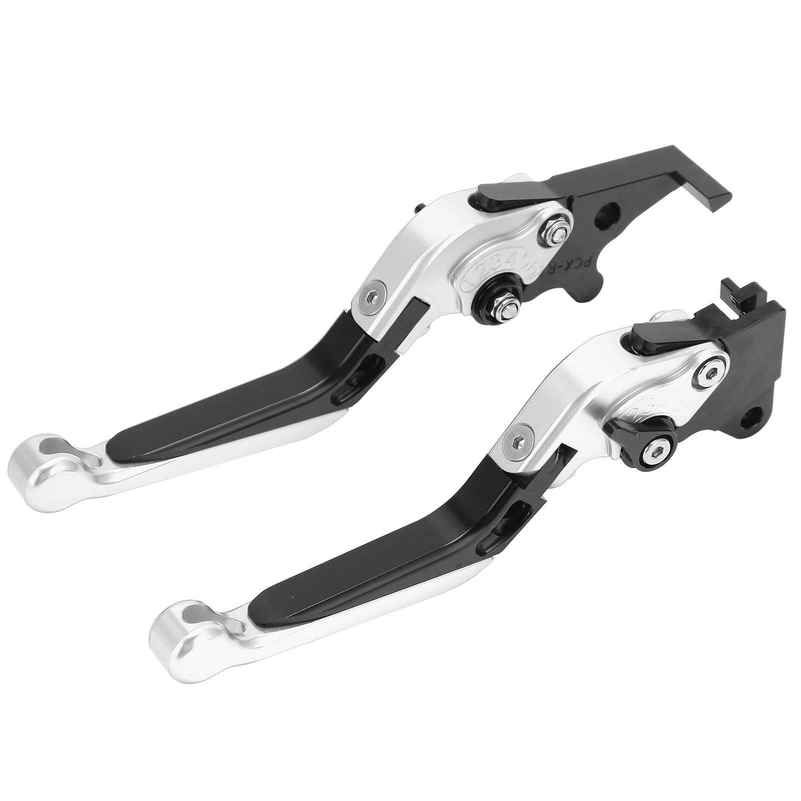 Paar Motorradbrems- Und Kupplungshebel, Aus Cnc-gefräster Aluminiumlegierung, Kompatibel Mit Pcx 125/150 (trommelbremsversion), Alle Baujahre, Silberfarben.