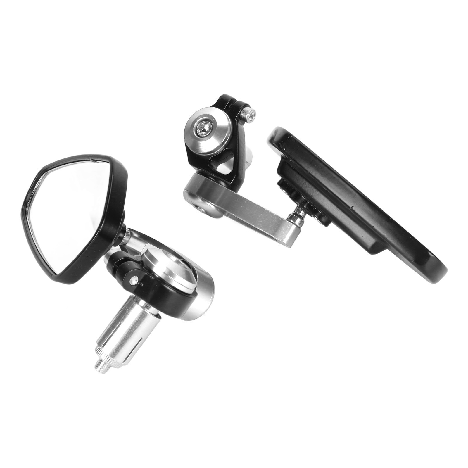 Set Aus 2 Hochauflösenden Motorradspiegeln Mit Klarer Sicht, Aus Aluminiumlegierung, Für Den Lenker, Silberfarben.