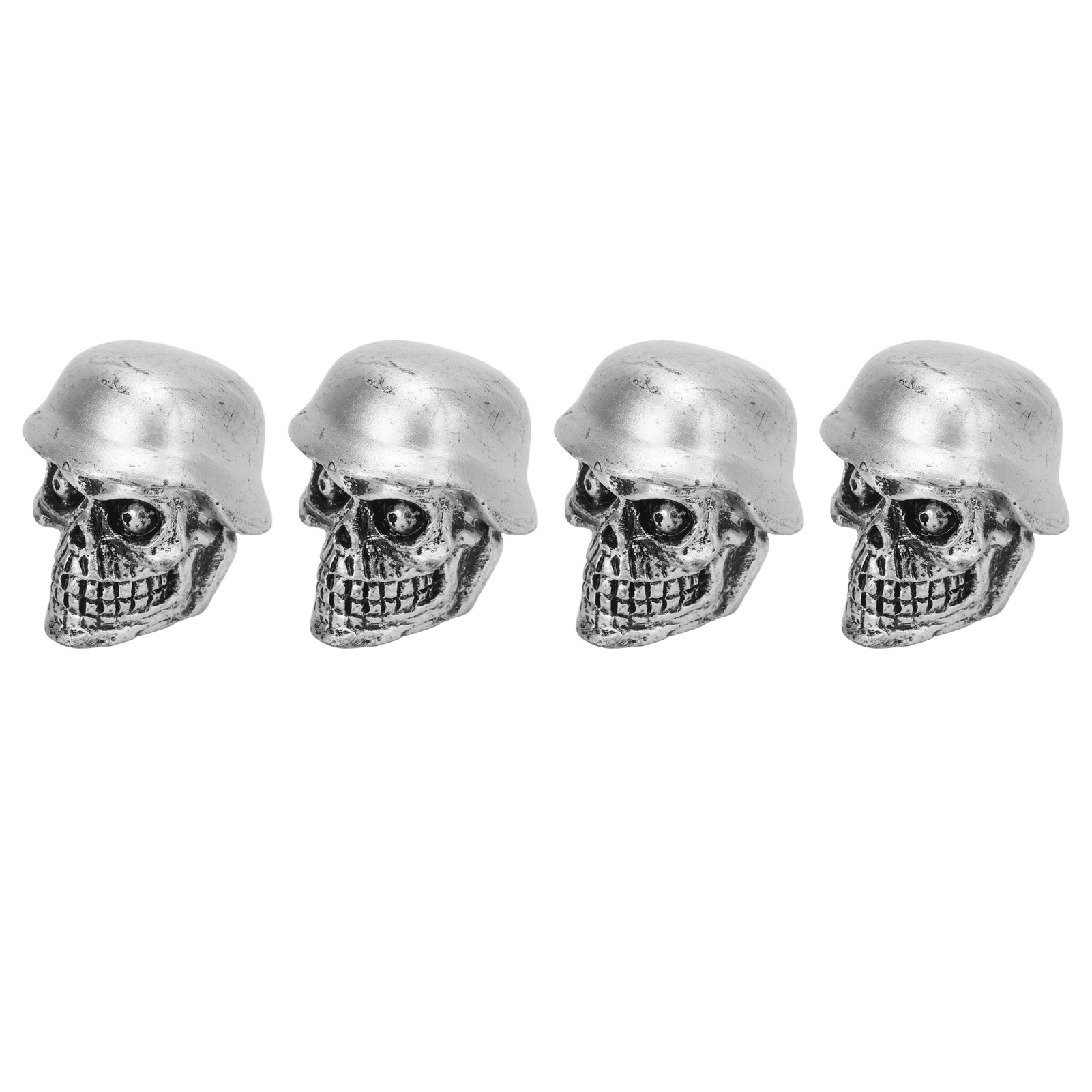 Set Mit 4 Schädelförmigen Reifenschonern Mit Gummiring, Universell Für Autos, Fahrräder, Suvs, Lkws, Motorräder, Silber.