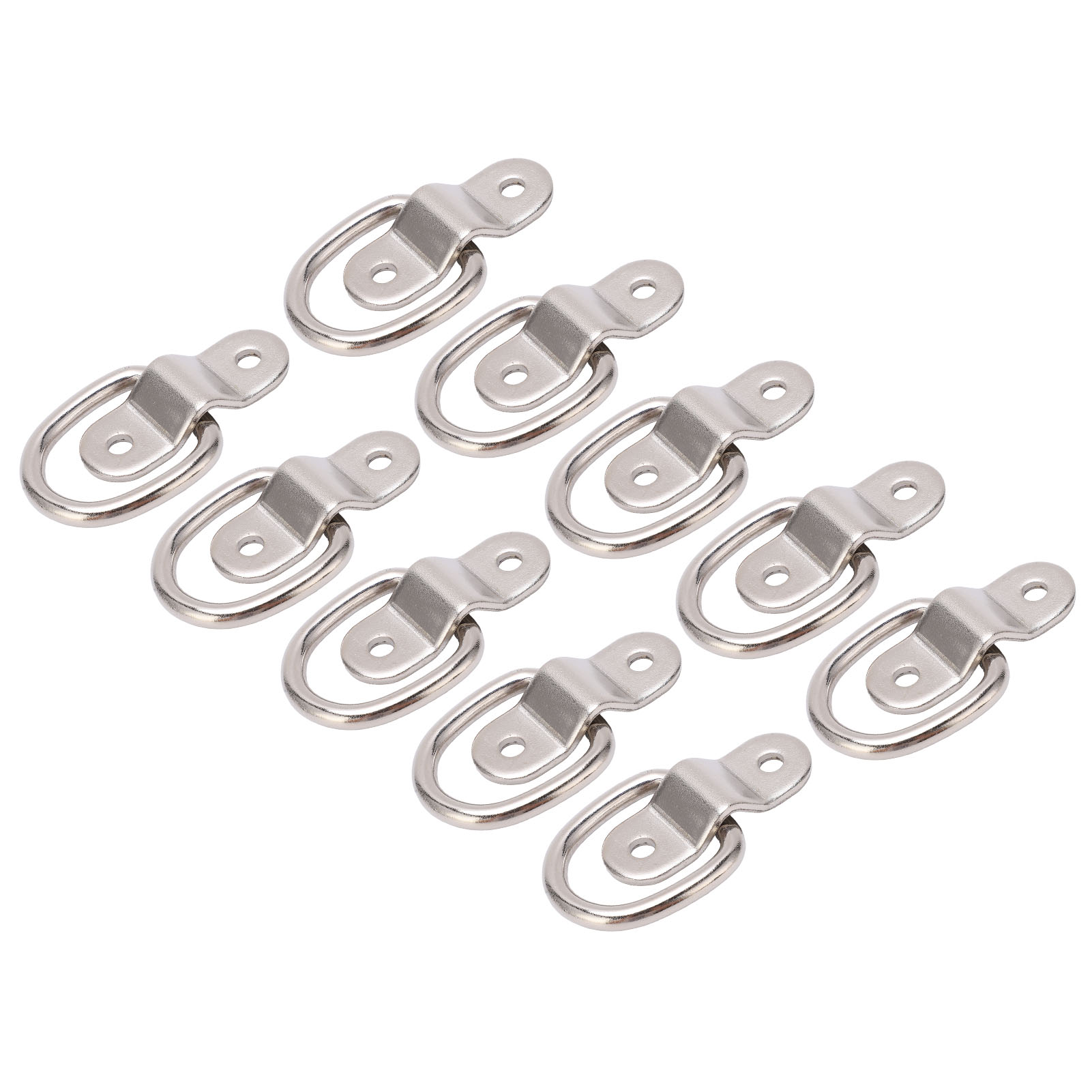 10 Sets Vielseitiger, Robuster, Oberflächenmontierter Zurrösen Mit D-ringen Für Sicheren Transport, Silberfarben