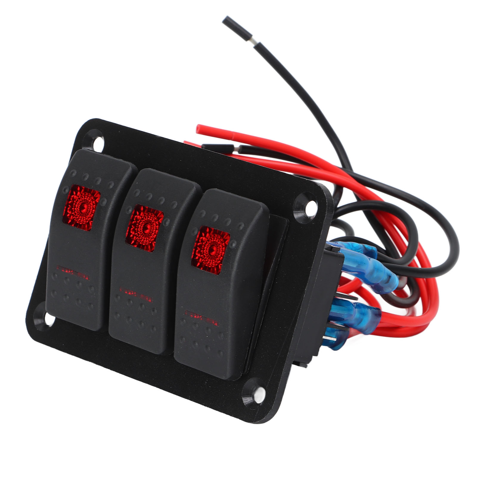 Panneau De Commande À 3 Interrupteurs Avec Voyant Rouge, Étanche Et Résistant À La Corrosion, Pour Voiture Et Bateau, 12 V Cc / 24 V Cc