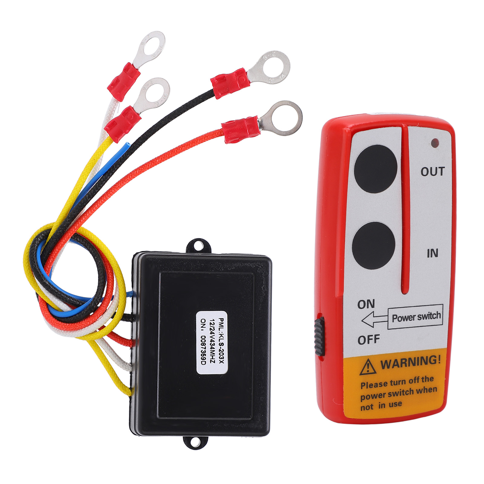 Kit De Commande À Distance Sans Fil Universel Pour Treuil Avec Récepteur 12 V/24 V Pour Camion, Jeep, Vtt, Suv (rouge)