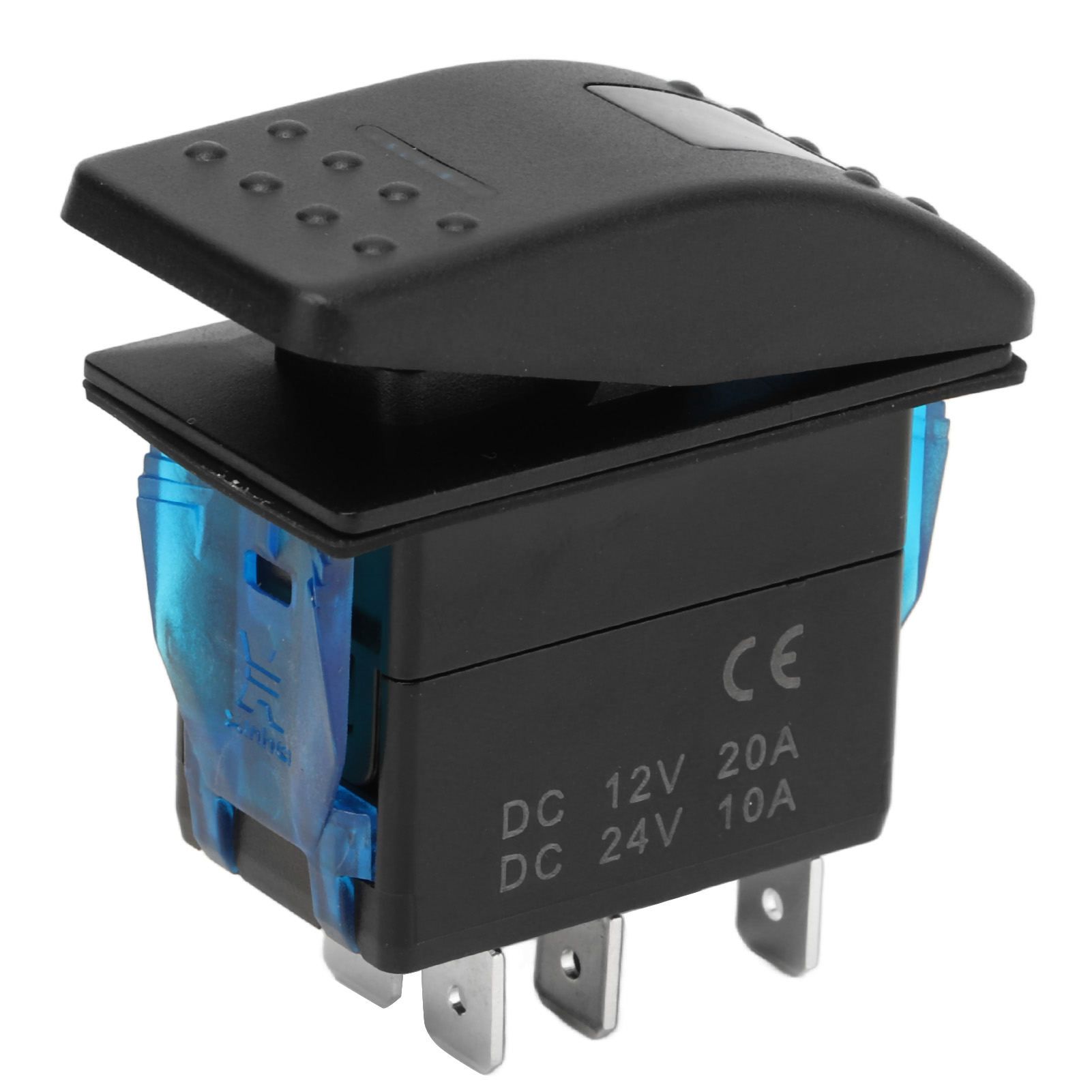 Wasserdichter Stiftschalter Mit Ein/aus-funktion, Einpolig, Mit Doppelter Led-beleuchtung, Blauer Hintergrundbeleuchtung, Für Boote, Suvs Und Lkws 12-24v.