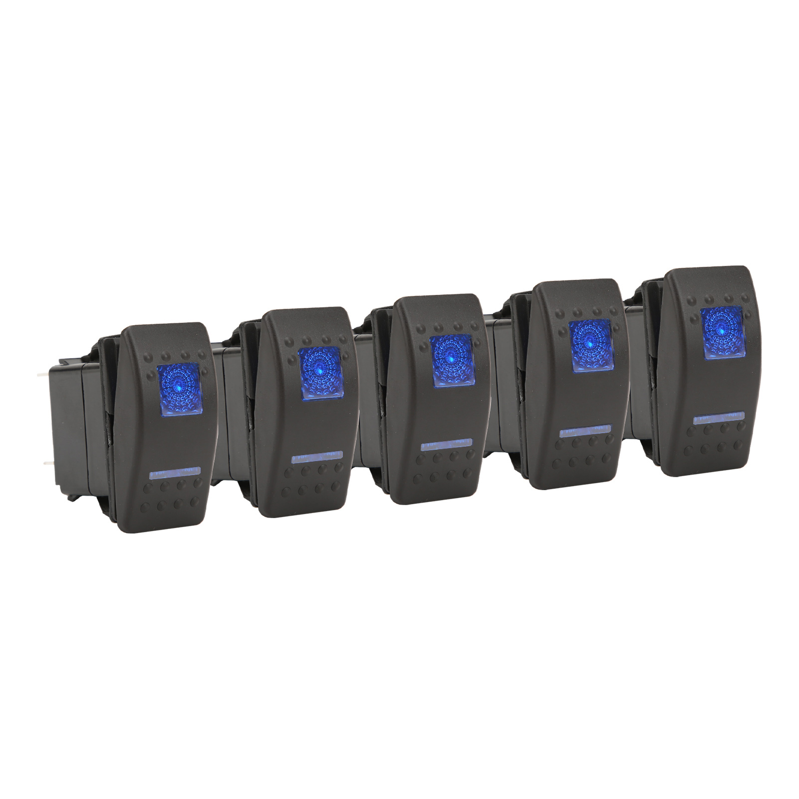 5-poliger 12v/24v Led-wippschalter Für Autos, Mit Blauer Hintergrundbeleuchtung Und Jumper, Langlebig Und Praktisch Für Pkw Und Lkw.