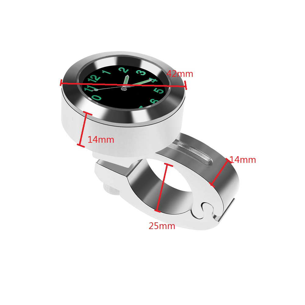 Horloge De Guidon De Moto 22-25 Mm, Cadran Étanche, Fixation Sur Guidon, Usage Général