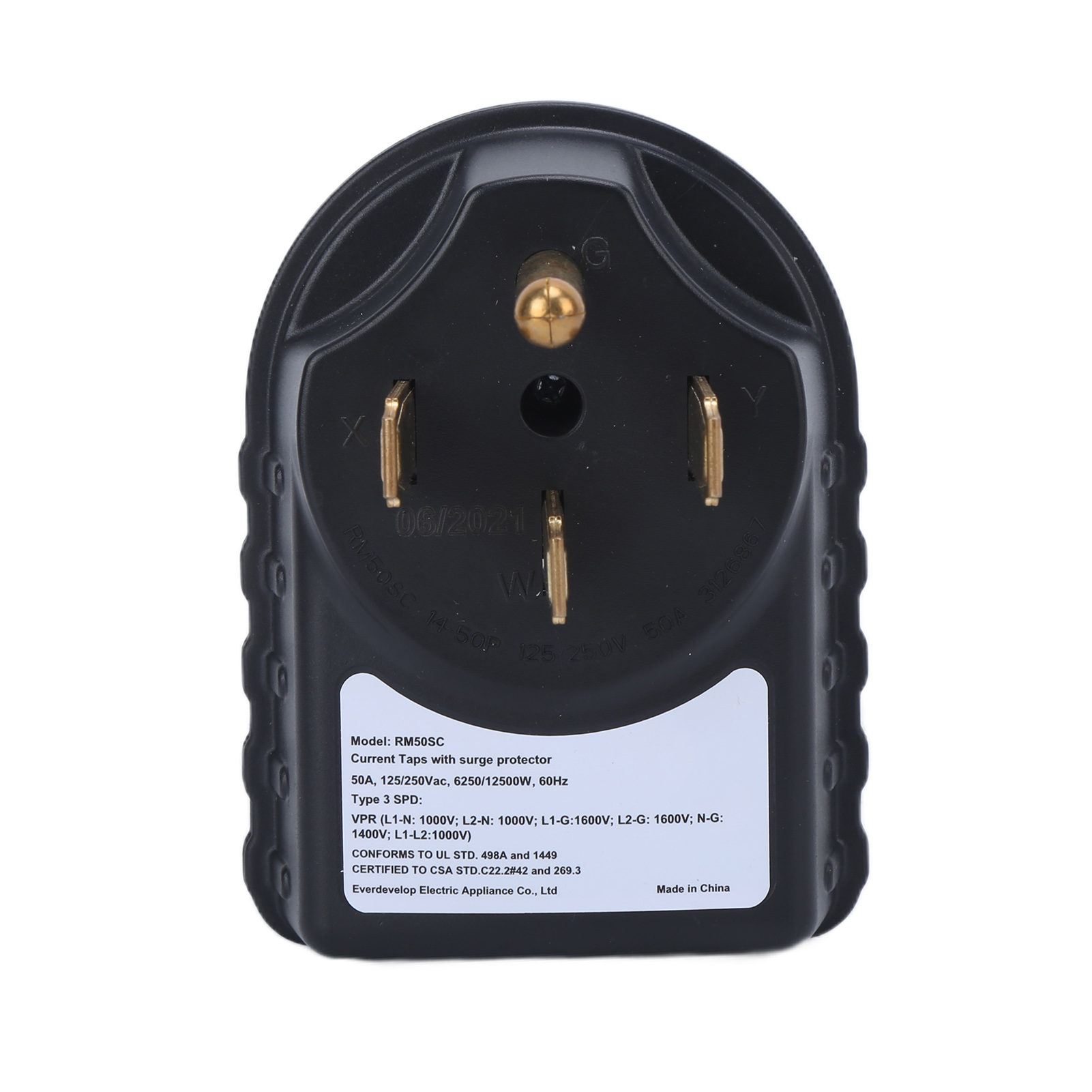 50a Stecker-auf-50a Buchse 3150j Steckeradapter Mit 125/250v Überspannungsschutz Für Wohnwagen Und Wohnmobile, Mit Led-anzeige Und Warnleuchte.