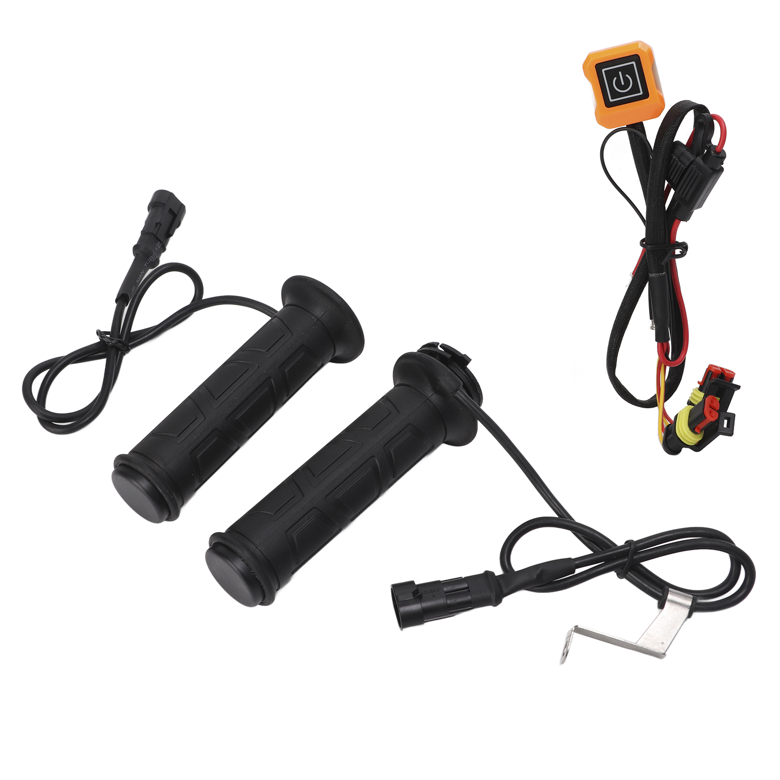 Paar Elektrisch Beheizte Griffe, Einstellbare Heizung, Wintergriffe Für Motorräder, Atvs, 22 Mm (7/8 Zoll) Lenker, Gelber Schalter