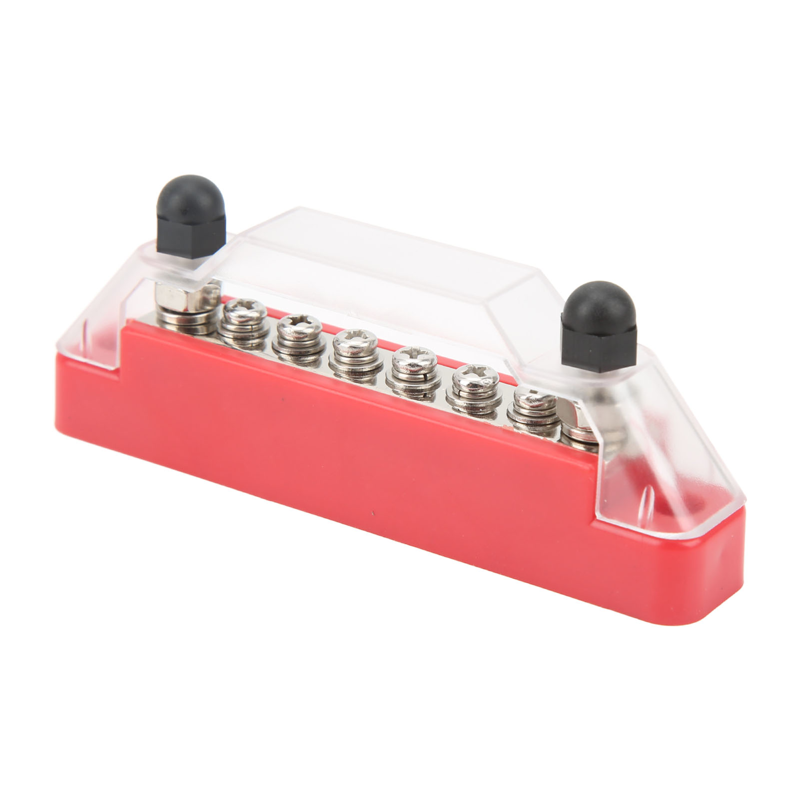 Bloc De Fusibles À 6 Voies Avec 2 Bornes M6 Et 6 Vis De Câblage M4, Pour Voiture, Camping-car Et Bateau (rouge).