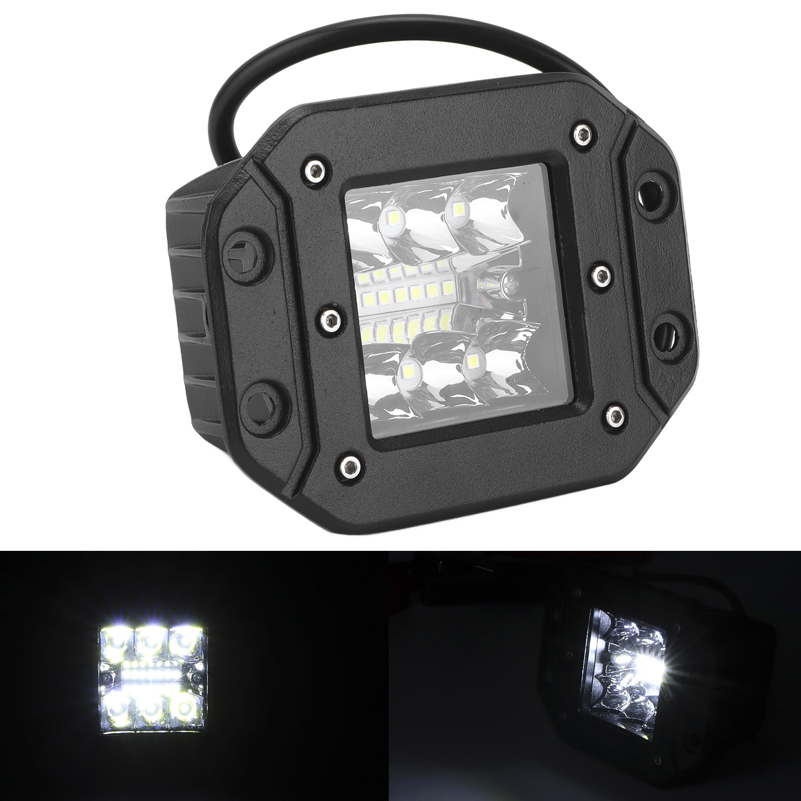 42w Led-arbeitsscheinwerfer, Schutzart Ip67, 4d-linse, Fokussierter/schwebender Lichtstrahl, Kombiniert Mit Einem Nebelscheinwerfer, Universell Für Utv Und Quad.