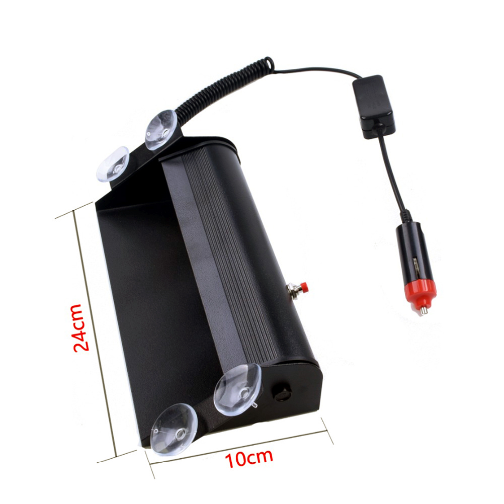 Lampe Stroboscopique Clignotante À 8 Led Rouges Et Bleues Pour Voiture (12 V Cc), Avec 8 Led.