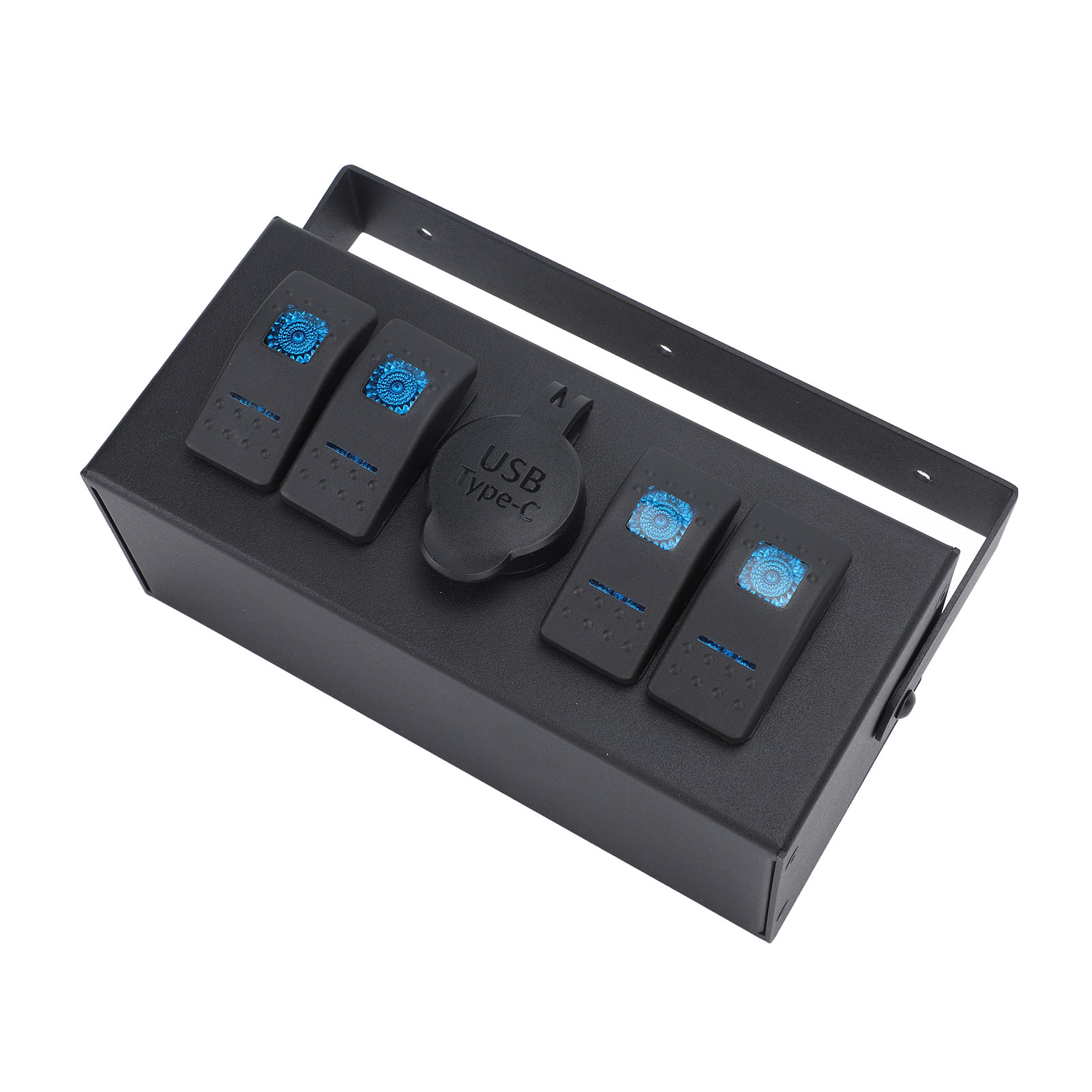 4-wege-gleichstrom-wippschalterbox (12–24 V) Mit Hintergrundbeleuchteter Ladebuchse Für Boote, Yachten, Wohnmobile Und Busse
