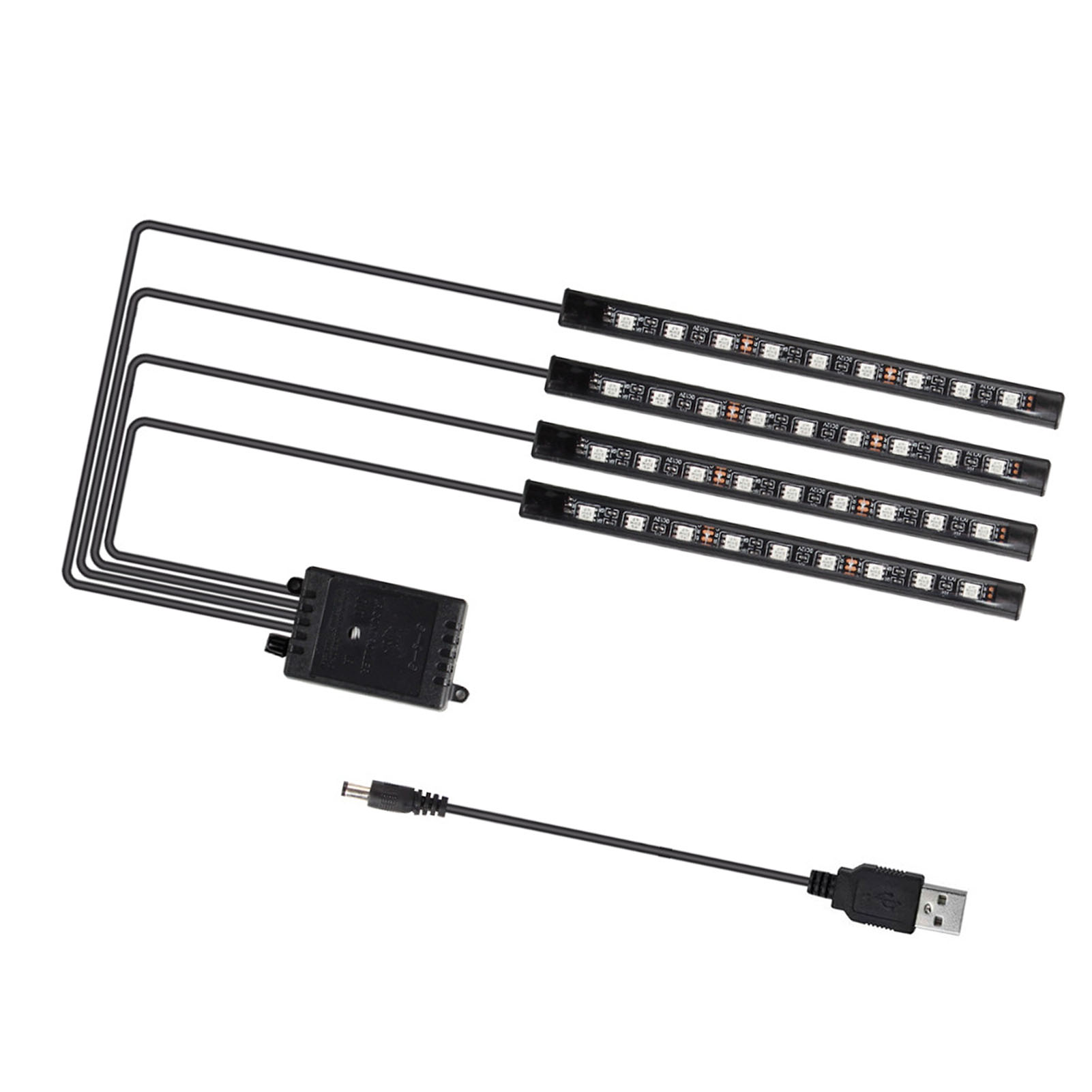 Universeller Led-streifen Für Den Fahrzeuginnenraum, 36 Leds, Fernbedienung, Dekorative Fahrzeugbodenbeleuchtung, Usb 5v