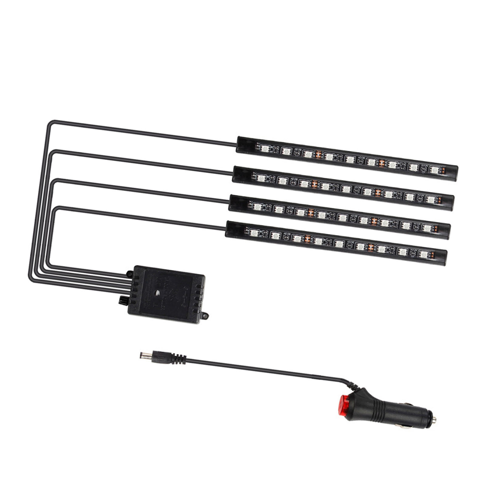 Universeller Led-streifen Für Den Fahrzeuginnenraum, 36 Leds, Mit Fernbedienung, Dekorative Fahrzeugbodenbeleuchtung, Zigarettenanzünderanschluss, 12 V