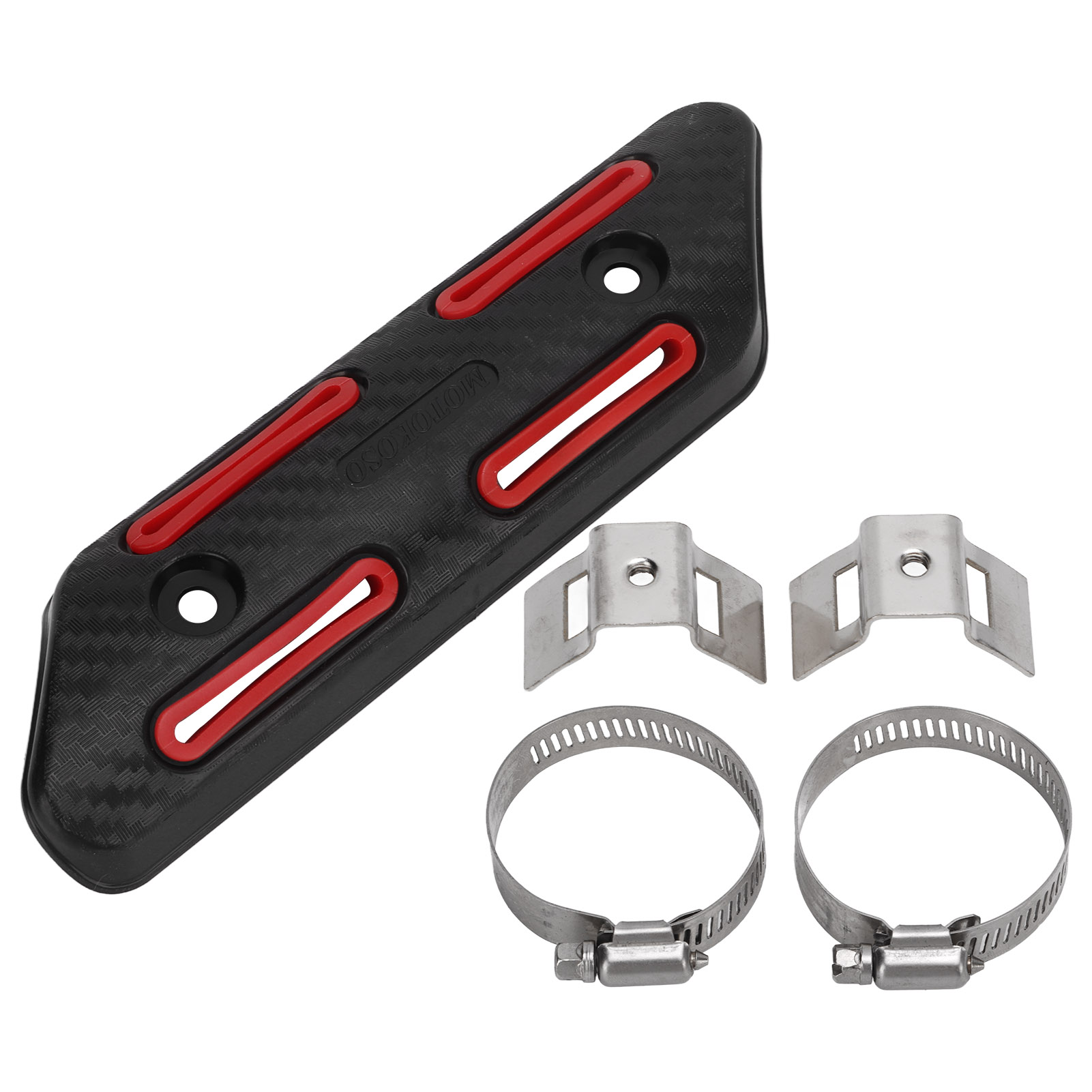 Protection Thermique Isolante Pour Pot D'Échappement De Motos, Quads Et Ssv 4 Temps (rouge)