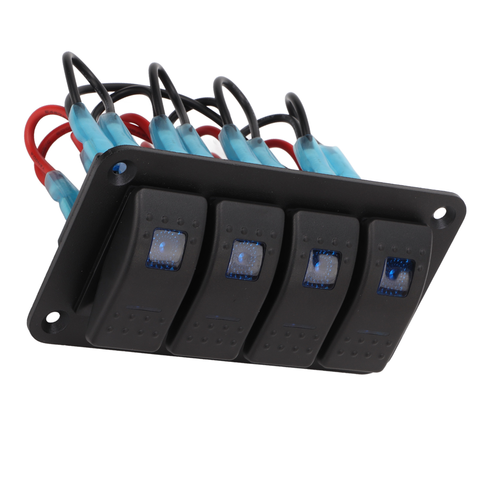 4-wege-mehrfachschutzschalter, Blaue Led-hintergrundbeleuchtung, Ip65 Wasserdicht, Für 12-24v Fahrzeuge, Boote, Suvs Und Lkws