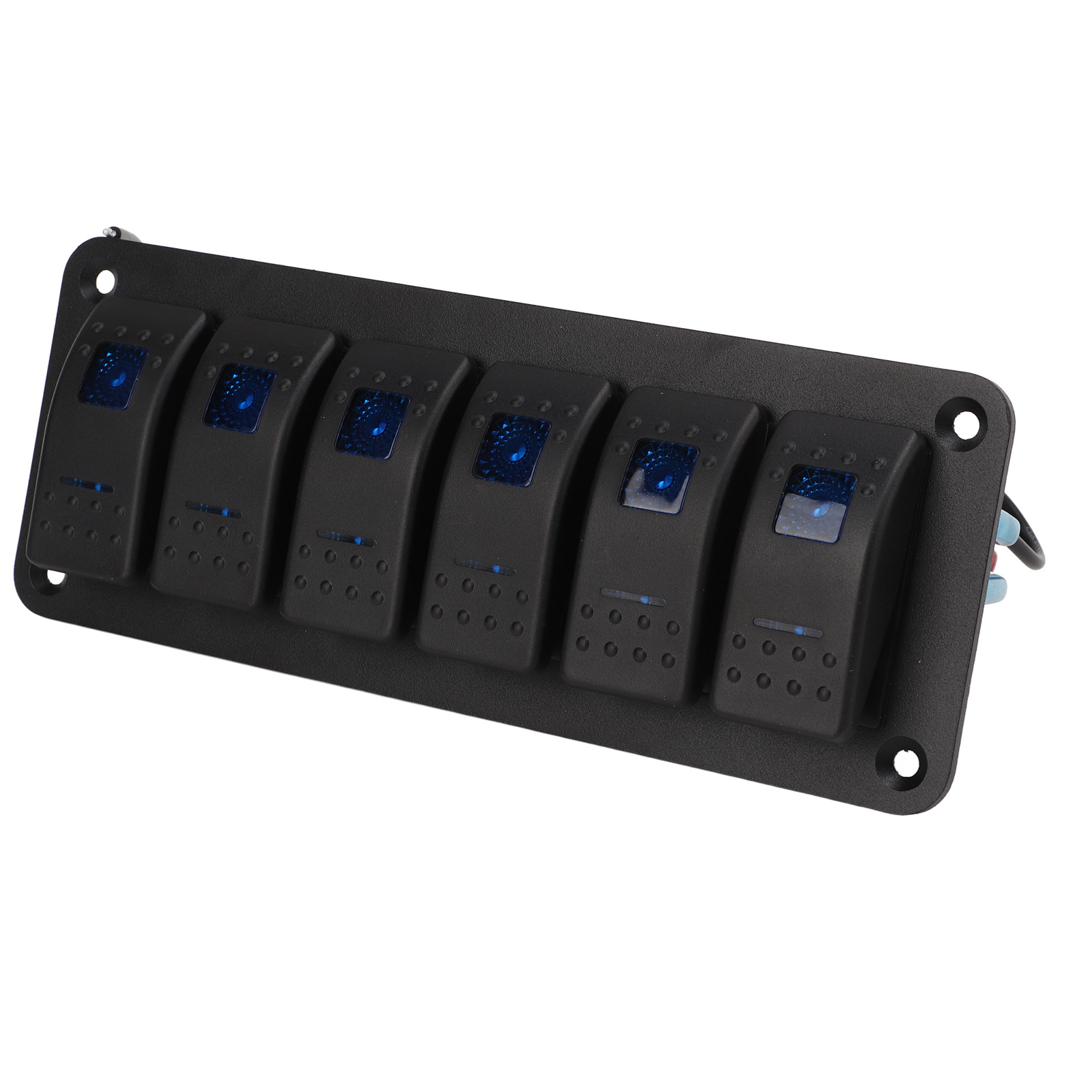 6-stufiger Wippschalter Mit Überstromschutz, Blauer Led-hintergrundbeleuchtung, Ip65 Wasserdicht, Für 12-24v Fahrzeuge, Boote, Suvs Und Lkws