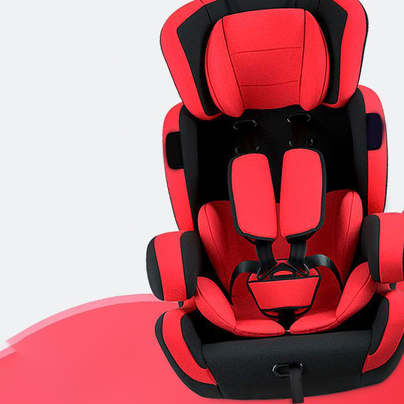 Siège Auto Rehausseur Convertible Tout-en-un, Stable Et Sûr, Universel Pour Bébés Et Jeunes Enfants, Rouge Et Noir.