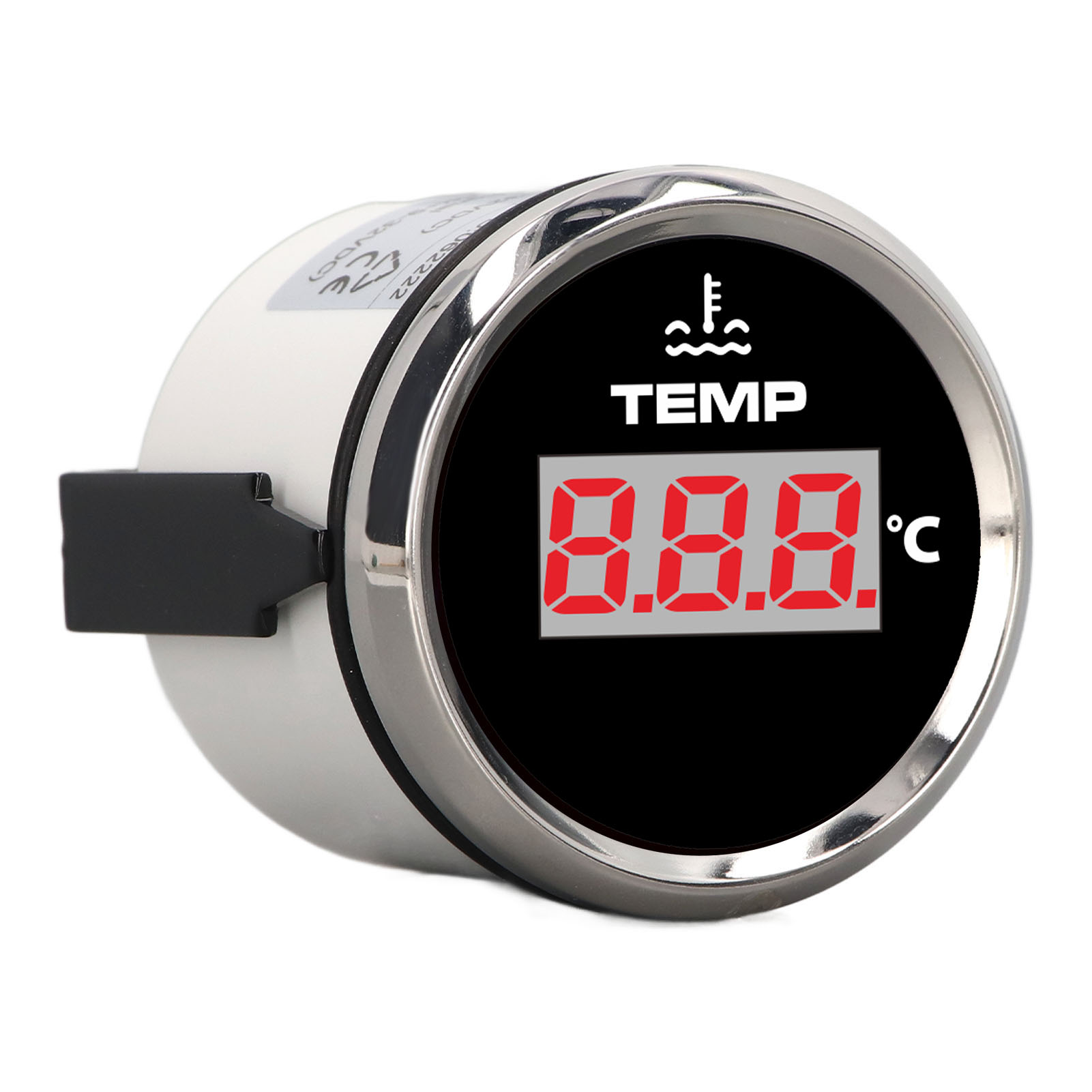 Thermomètre Numérique 52 Mm 0-120 °c, Étanche Ip67, Rétroéclairage Rouge, Pour Voiture, Camping-car, Camion Ou Bateau