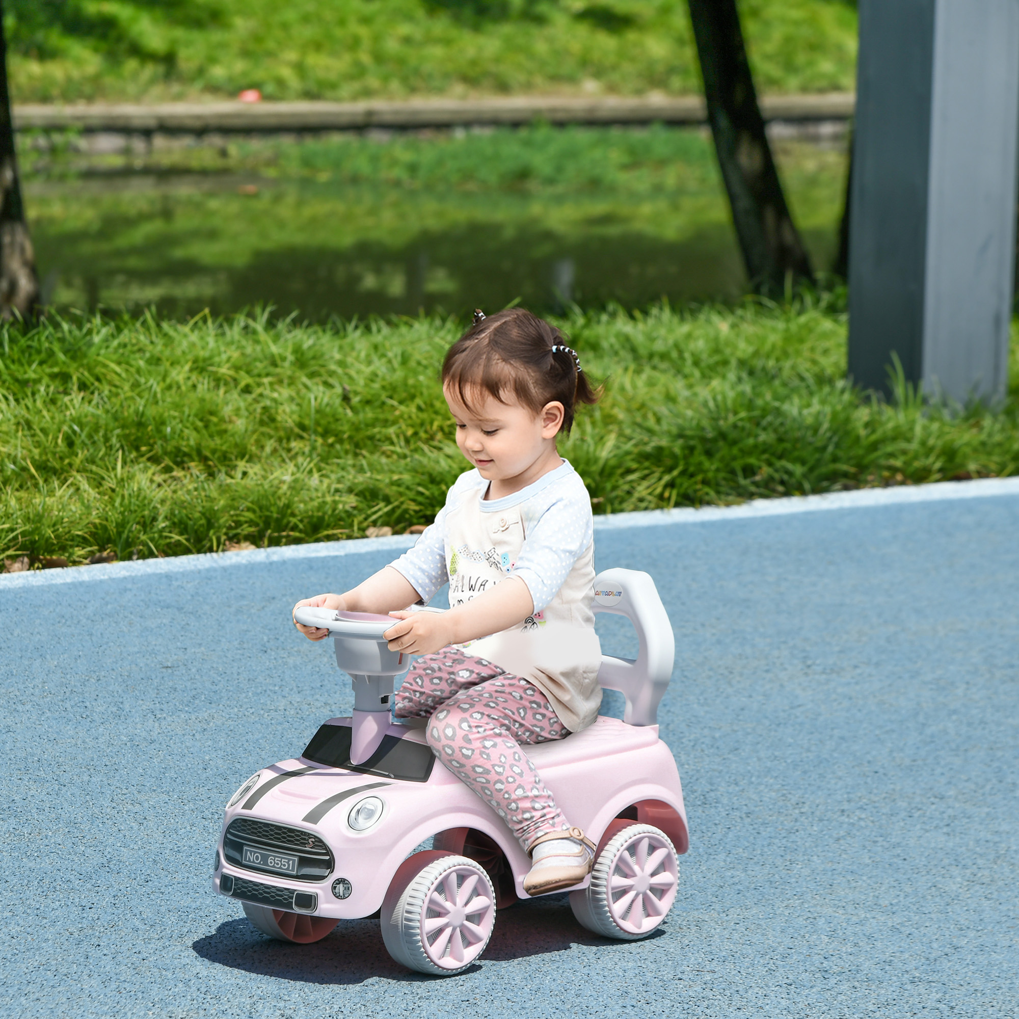 Kinderauto Für 18–36 Monate Mit Lenkrad, Hupe Und Kippschutz. Maximale Traglast: 25 Kg. Maße: 53 X 25 X 35 Cm. Farbe: Rosa.