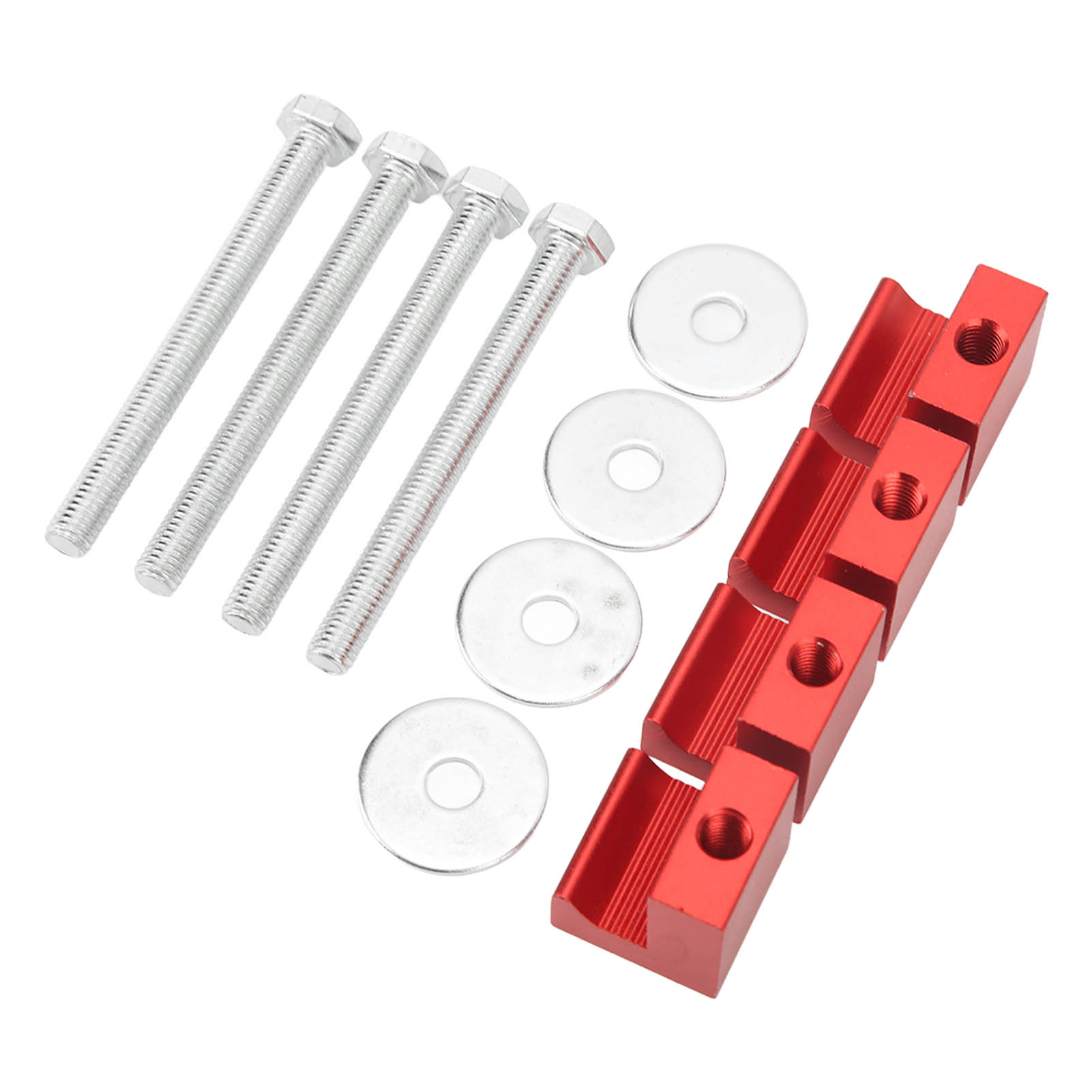 Kit De Fixation Universel Pour Coffre À Outils De Camionnette (4 Crochets En J) - Aluminium Et Acier Inoxydable - Rouge