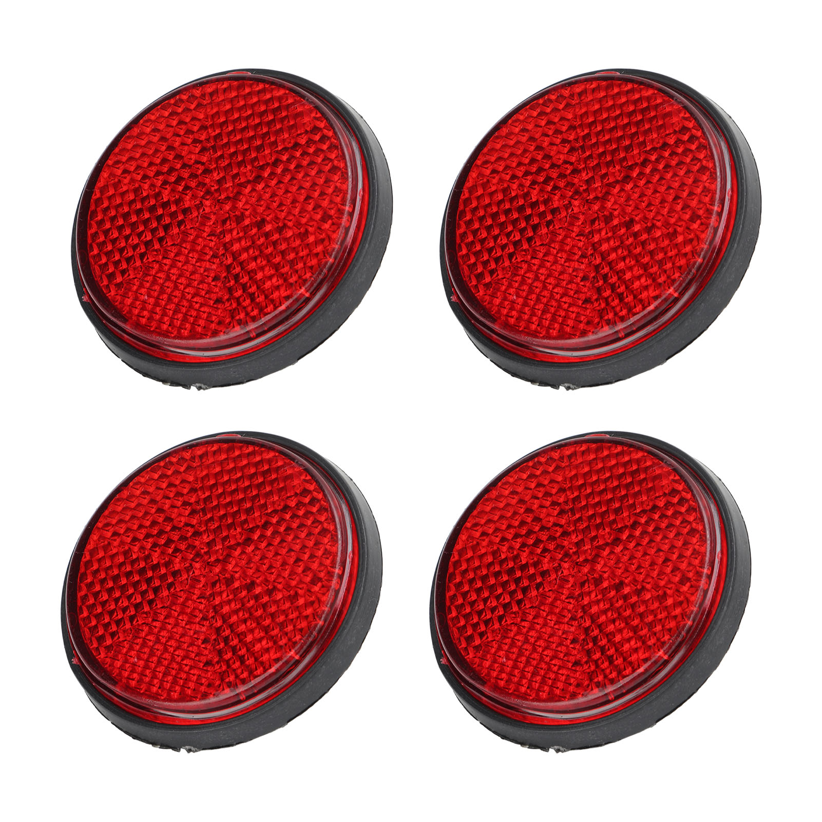 Lot De 4 Réflecteurs De Signalisation Ronds Rouges De 5 Cm (2 Pouces) Pour Vélos, Semi-remorques, Remorques, Bateaux, Vans À Chevaux Et Scooters.