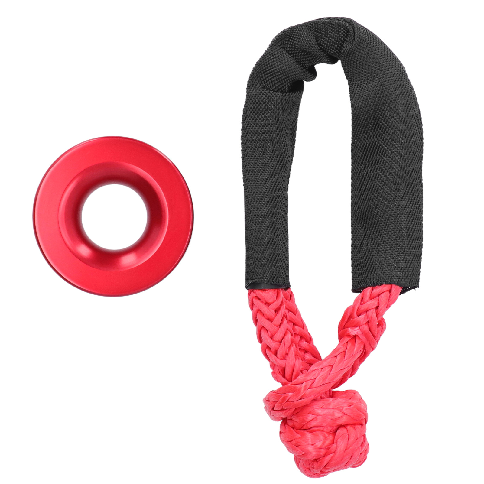 Rettungsring Aus Aluminium Mit Weichem Synthetikseil Für Atv, Utv, Suv, Lkw, Rot