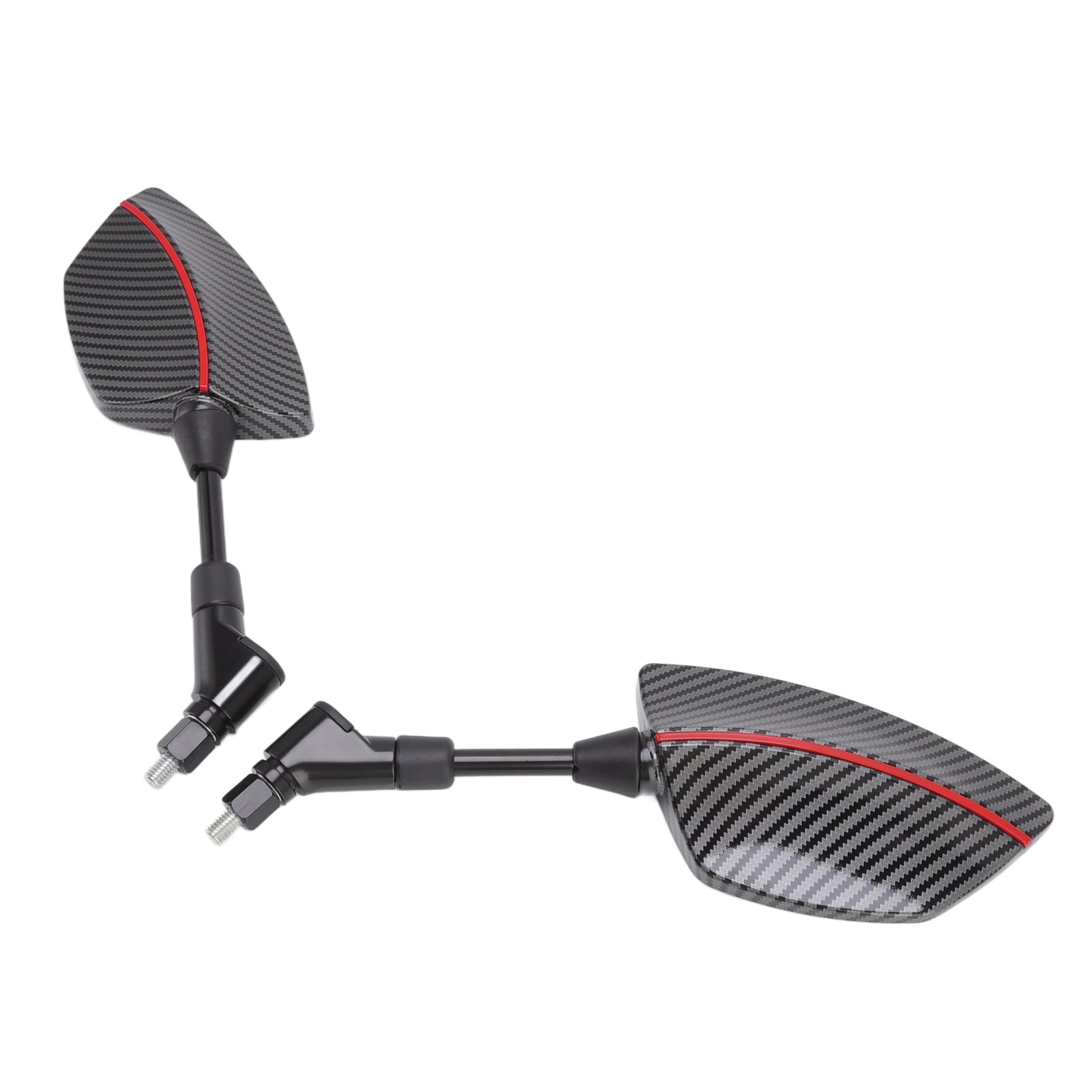 Paire De Rétroviseurs De Moto, Rotation À 360°, Verre Convexe, Universels Pour Scooters Et Quads, Base De 8 Mm, Rouge