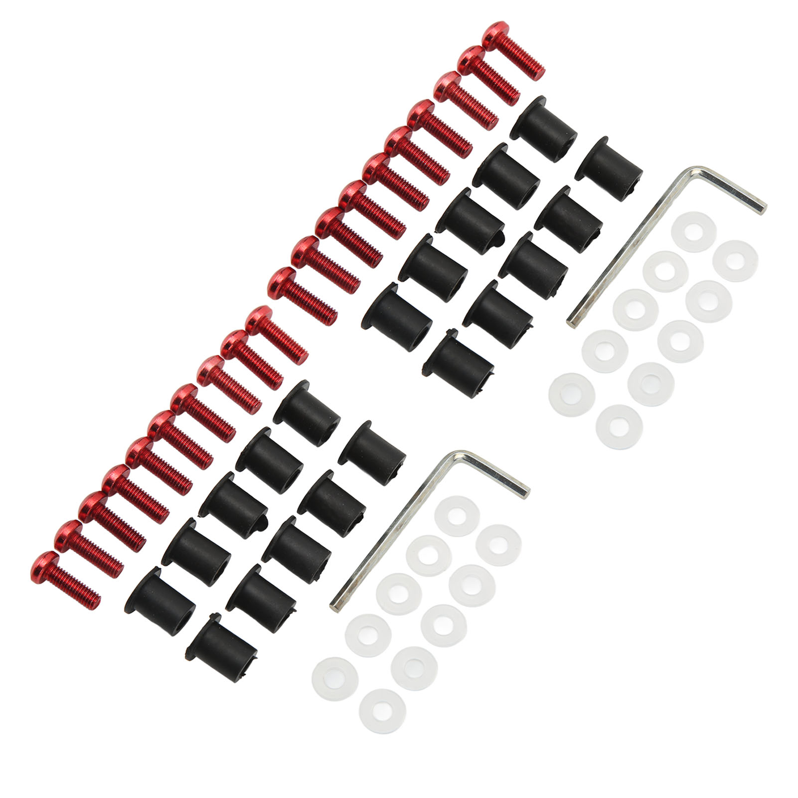 Kit De Boulons, Écrous Et Joints De Pare-brise M5 Pour Moto Suzuki, En Alliage D'Aluminium Et Caoutchouc, Rouge.
