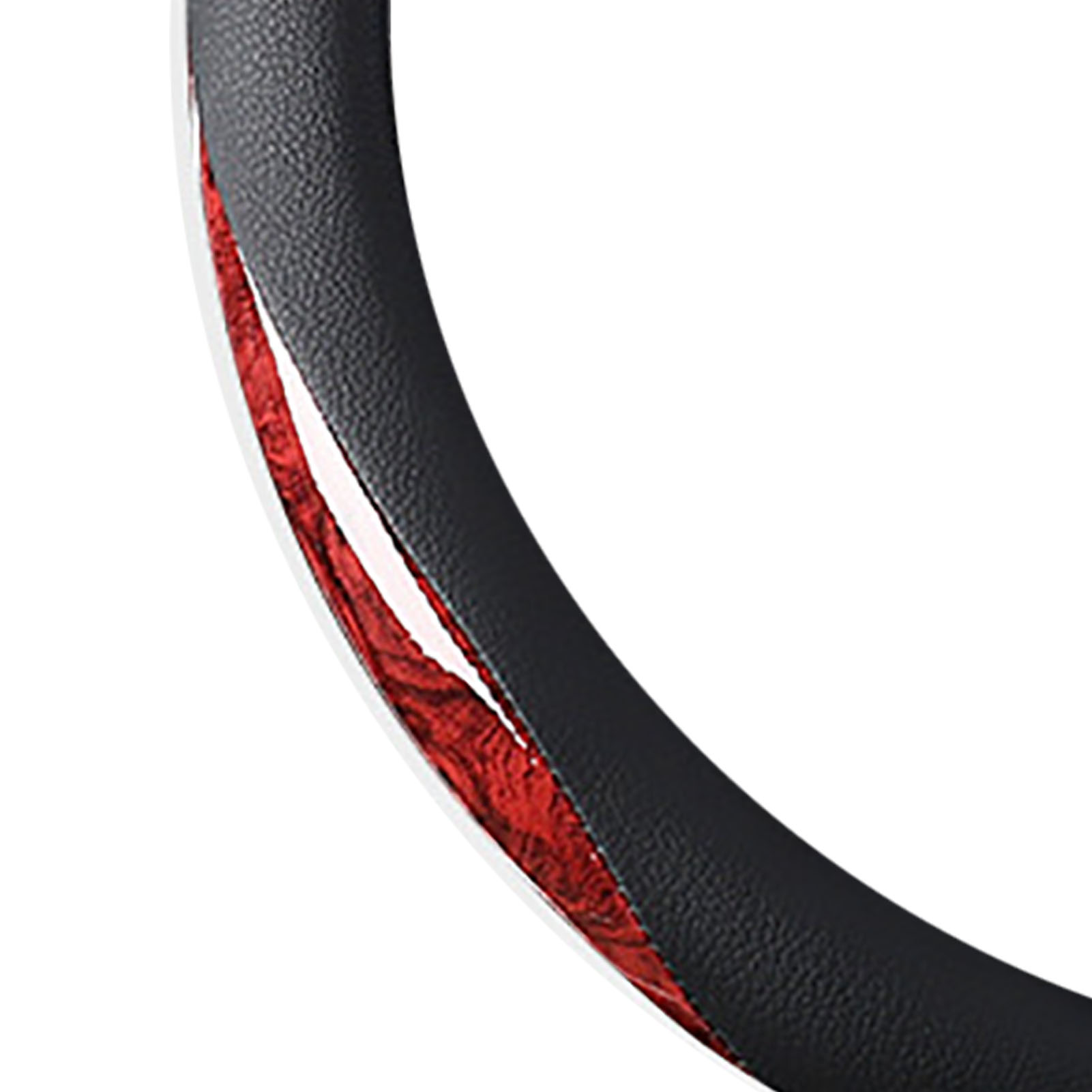 38 Cm Lenkradbezug Aus Kunstleder Und Kohlefaser, Schweißabsorbierend Und Rutschfest, Rot.