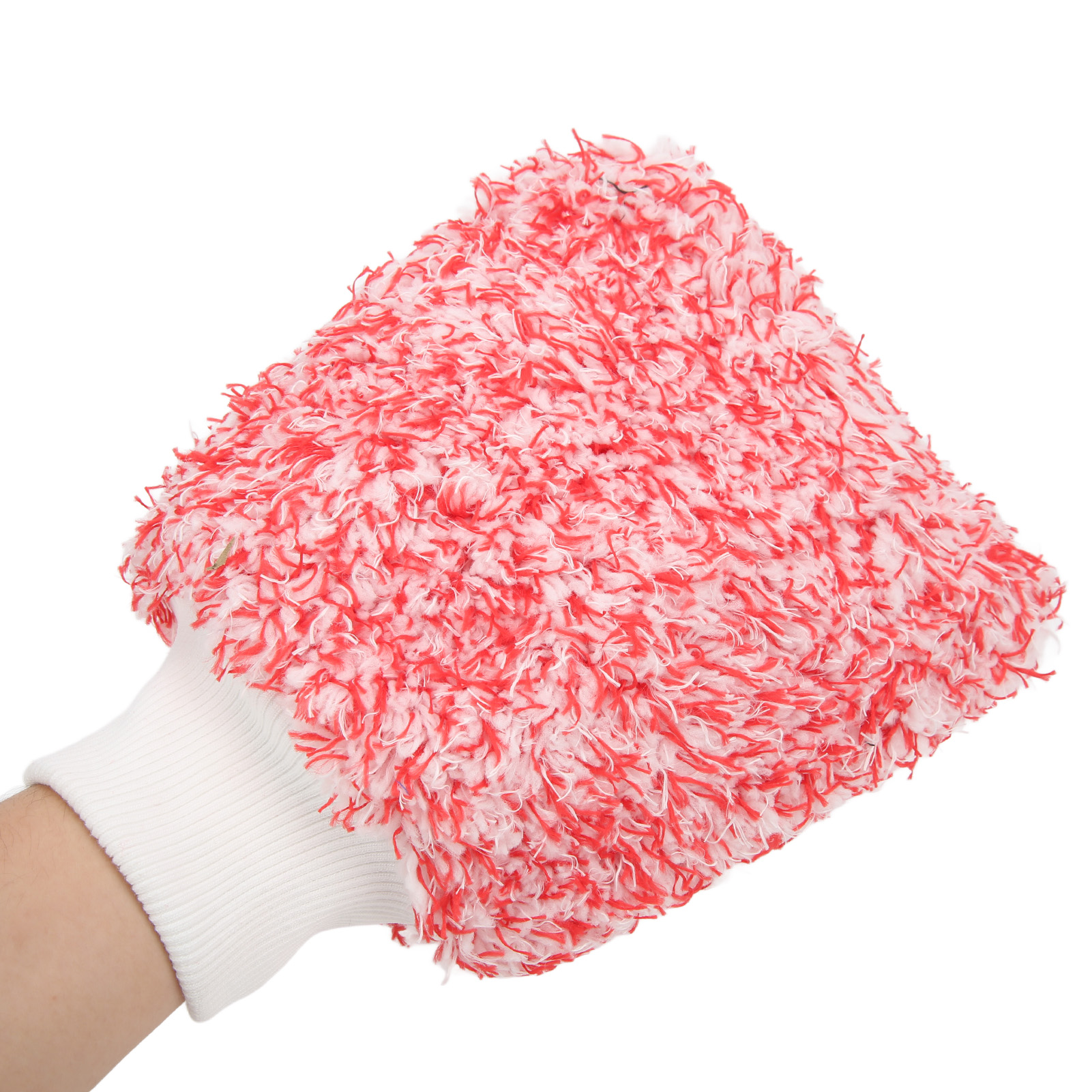 Gant De Lavage De Voiture En Microfibre Anti-rayures, Chiffon De Nettoyage Double Face Doux Et Universel Rouge