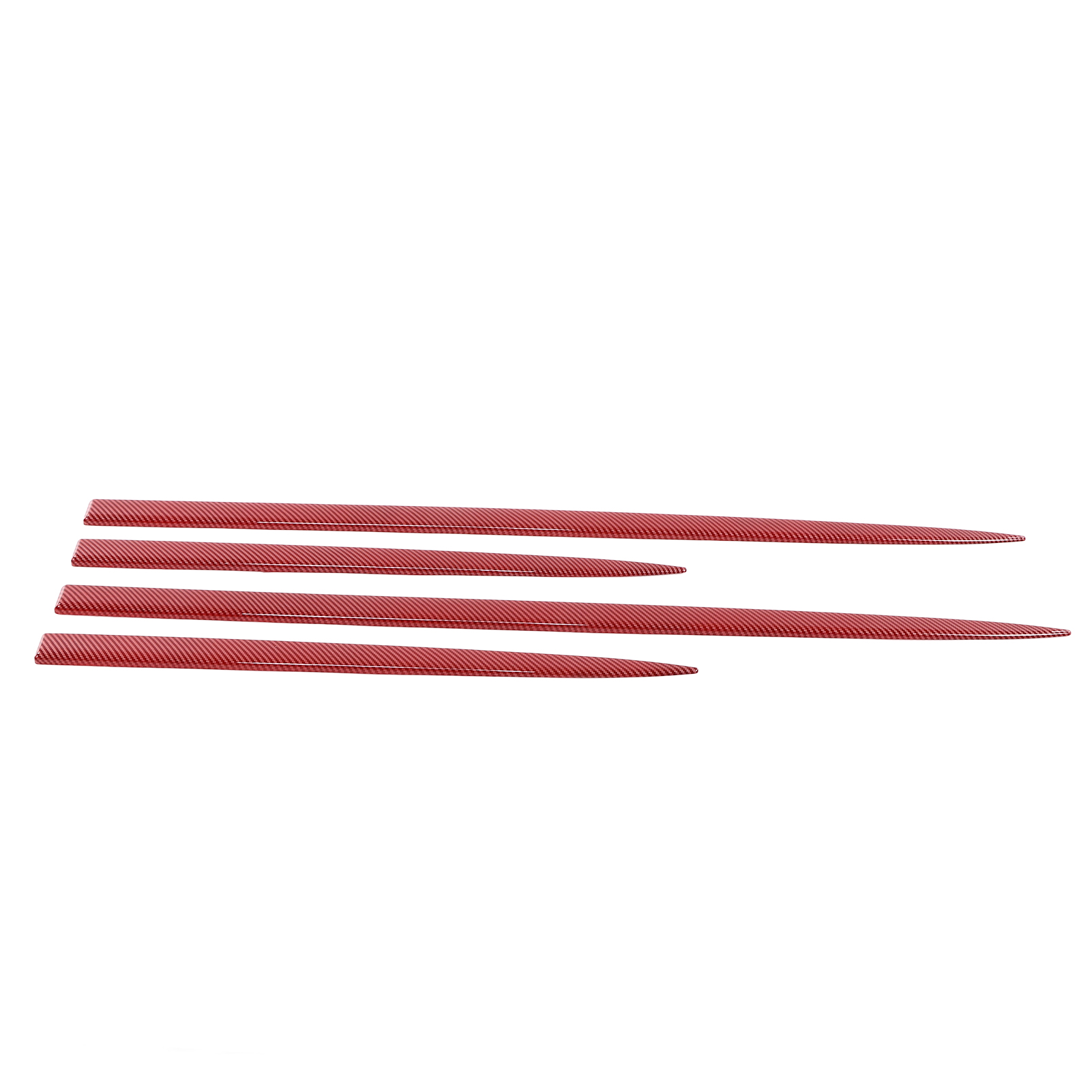Set Mit 4 Türschutzleisten Für Autos, Rot, Carbon-optik, Wasserdicht, Universell Einsetzbar