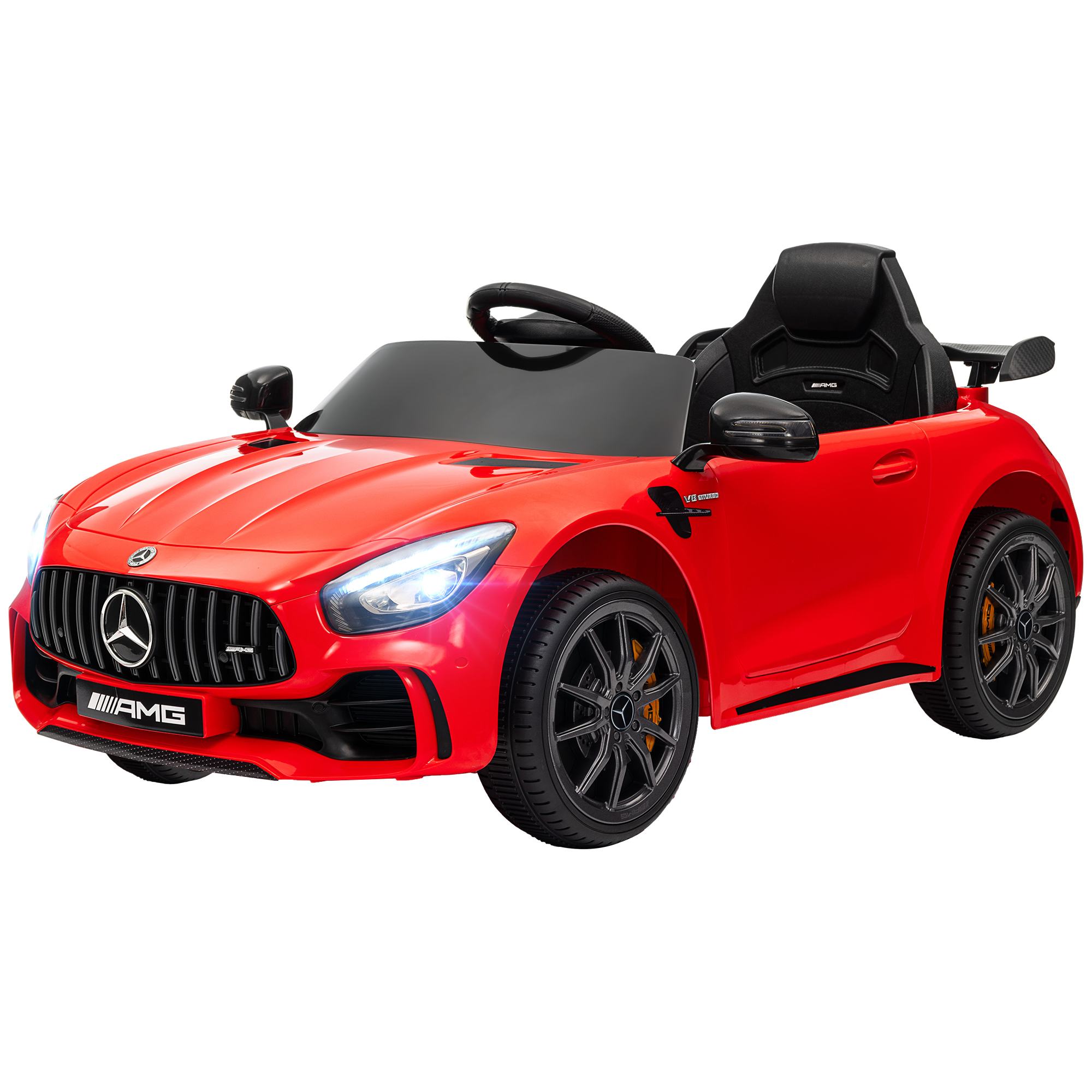 Voiture Électrique Enfant Mercedes Rouge, 3-5 Km/h, Télécommande, Lumières Et Musique