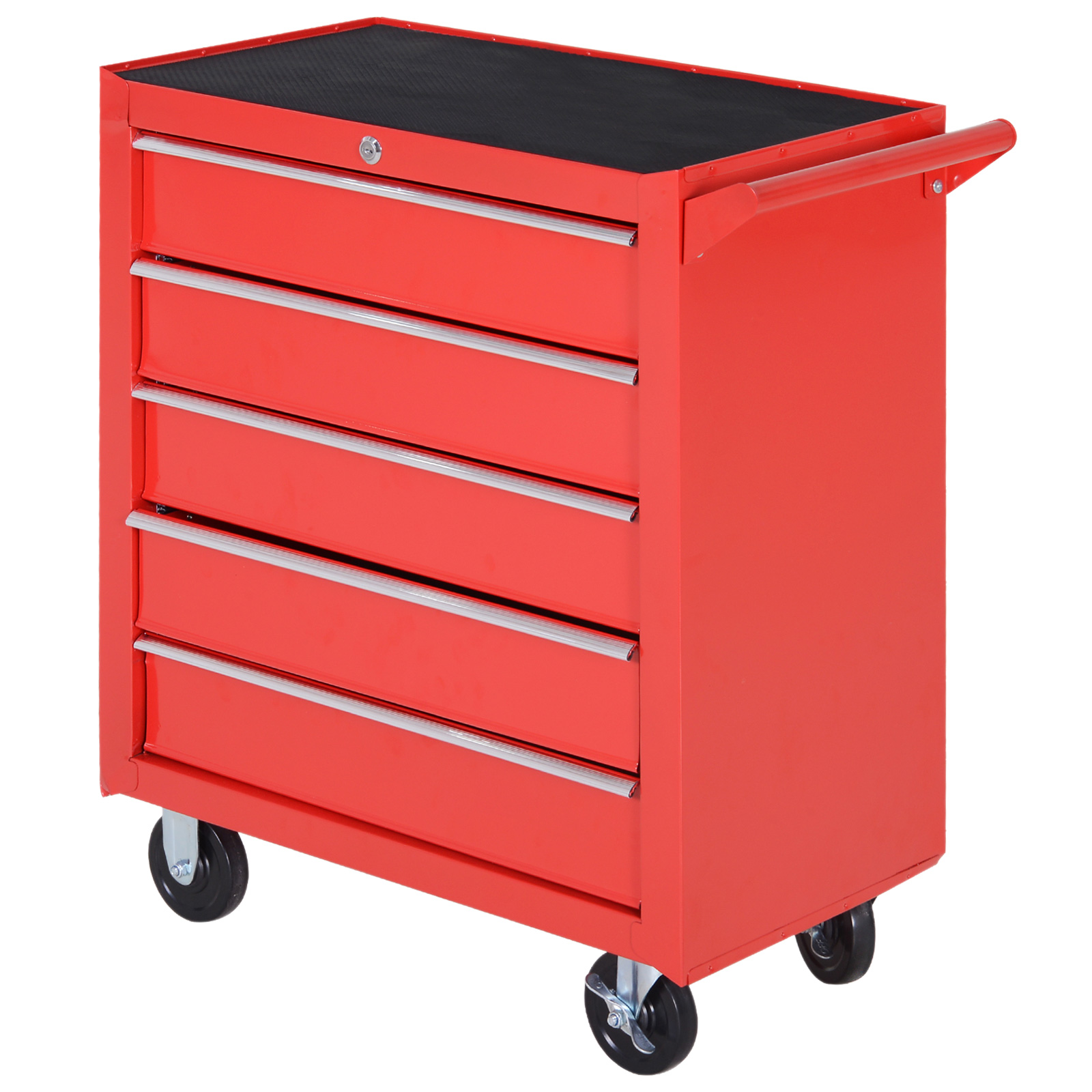 Armoire Roulante, Coffre À Outils Pour Garage, Atelier, Acier, 69 X 33 X 75 Cm, Rouge