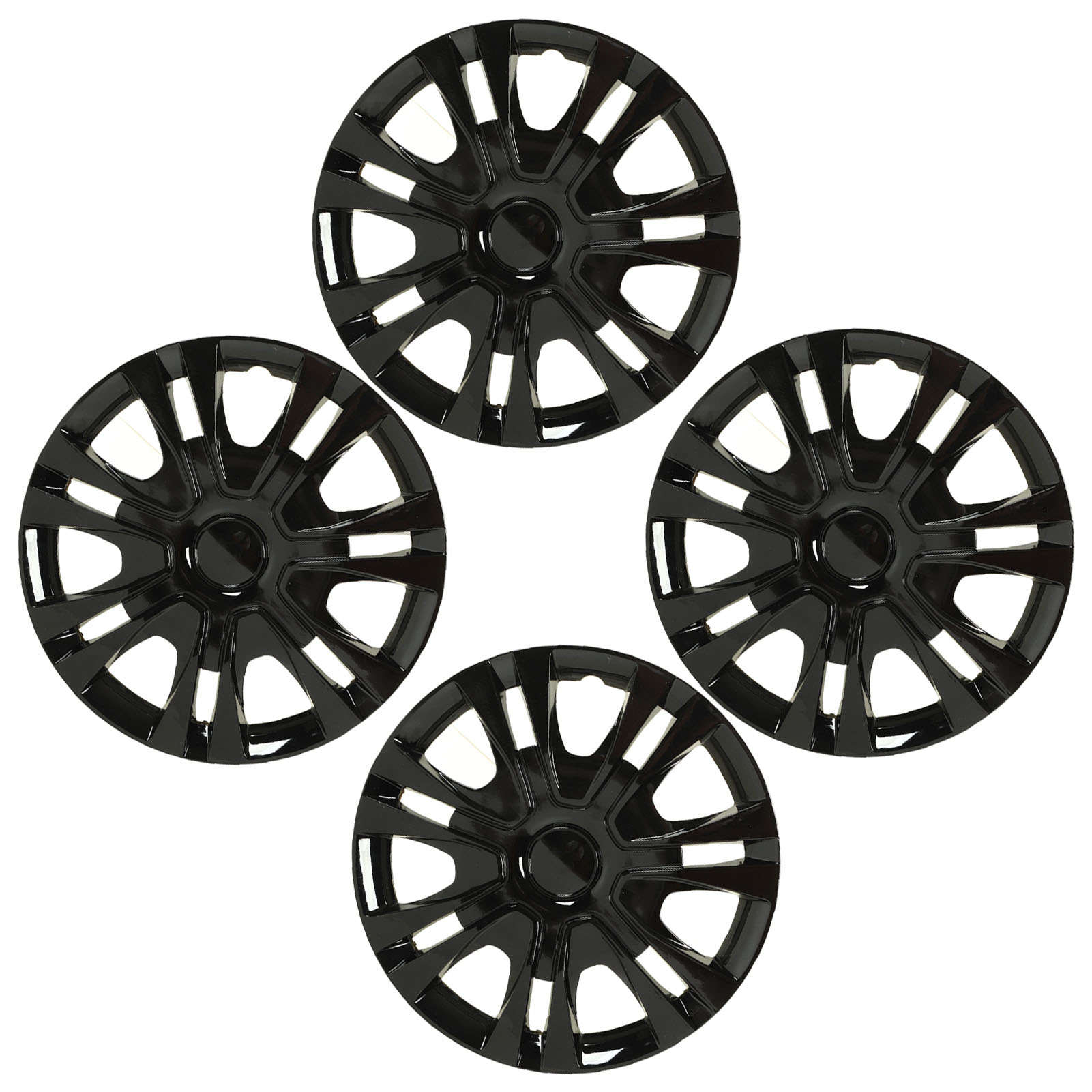 Set Mit 4 Eleganten, Schwarzen 15-zoll-radkappen Zum Aufclipsen, Universeller Schutz Für Die Meisten Autofelgen