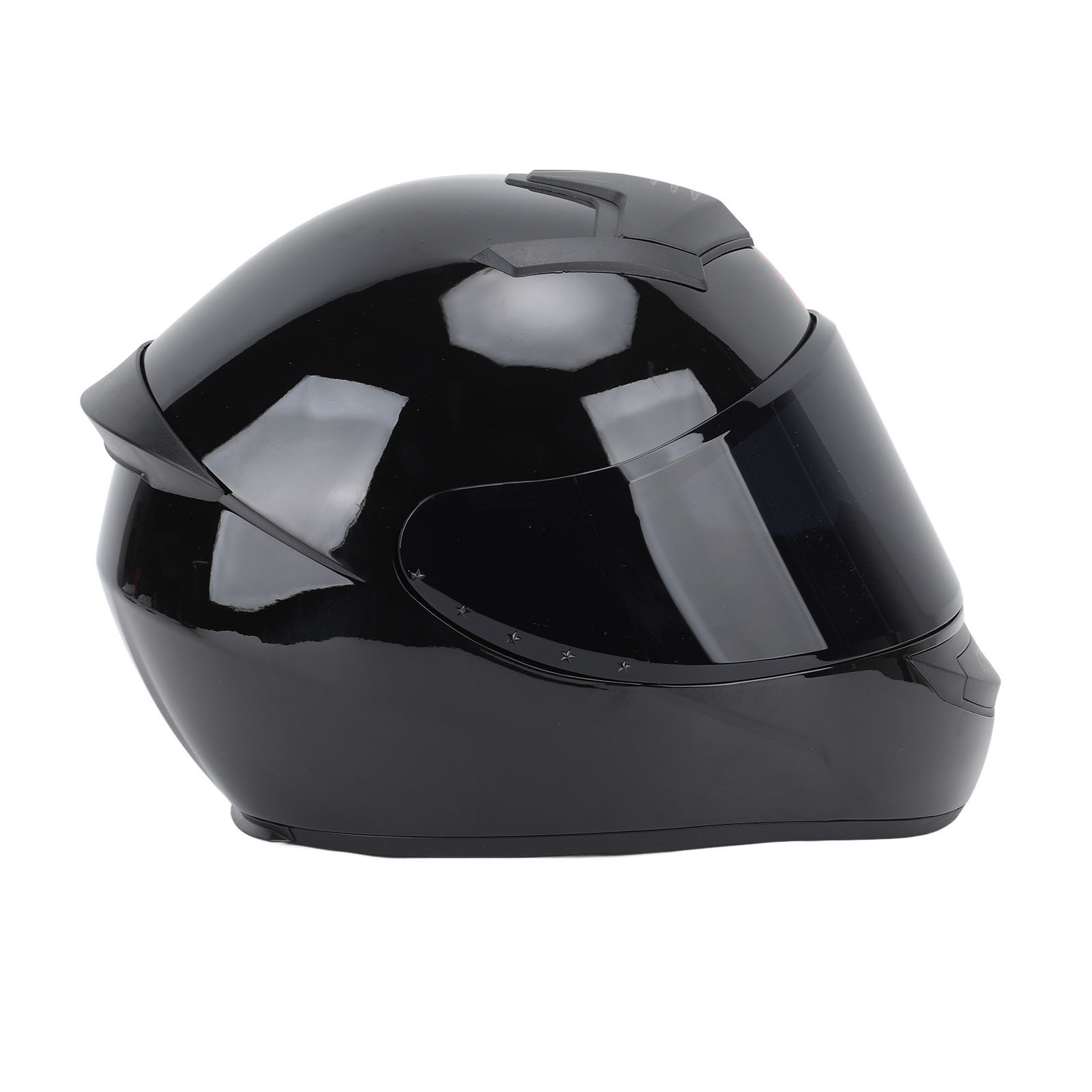 Integralhelm Für Rennmotorräder, Komplett Schwarz, Größe L (kopfumfang 59-60 Cm), Mit Bluetooth, Freisprecheinrichtung Und Reflektierenden Streifen Für Die Nacht.