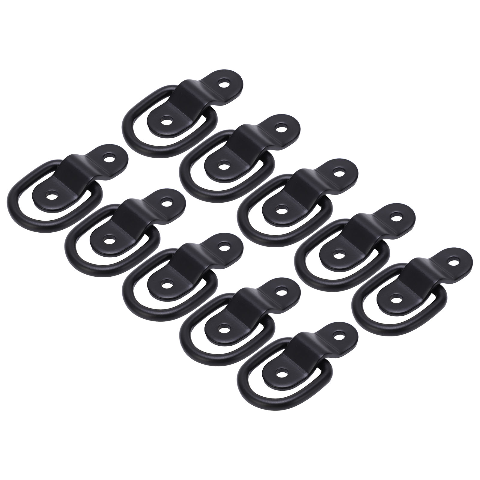 10 Sets Vielseitiger, Robuster, Oberflächenmontierter Zurrösen Mit D-ringen Für Sicheren Transport, Schwarz