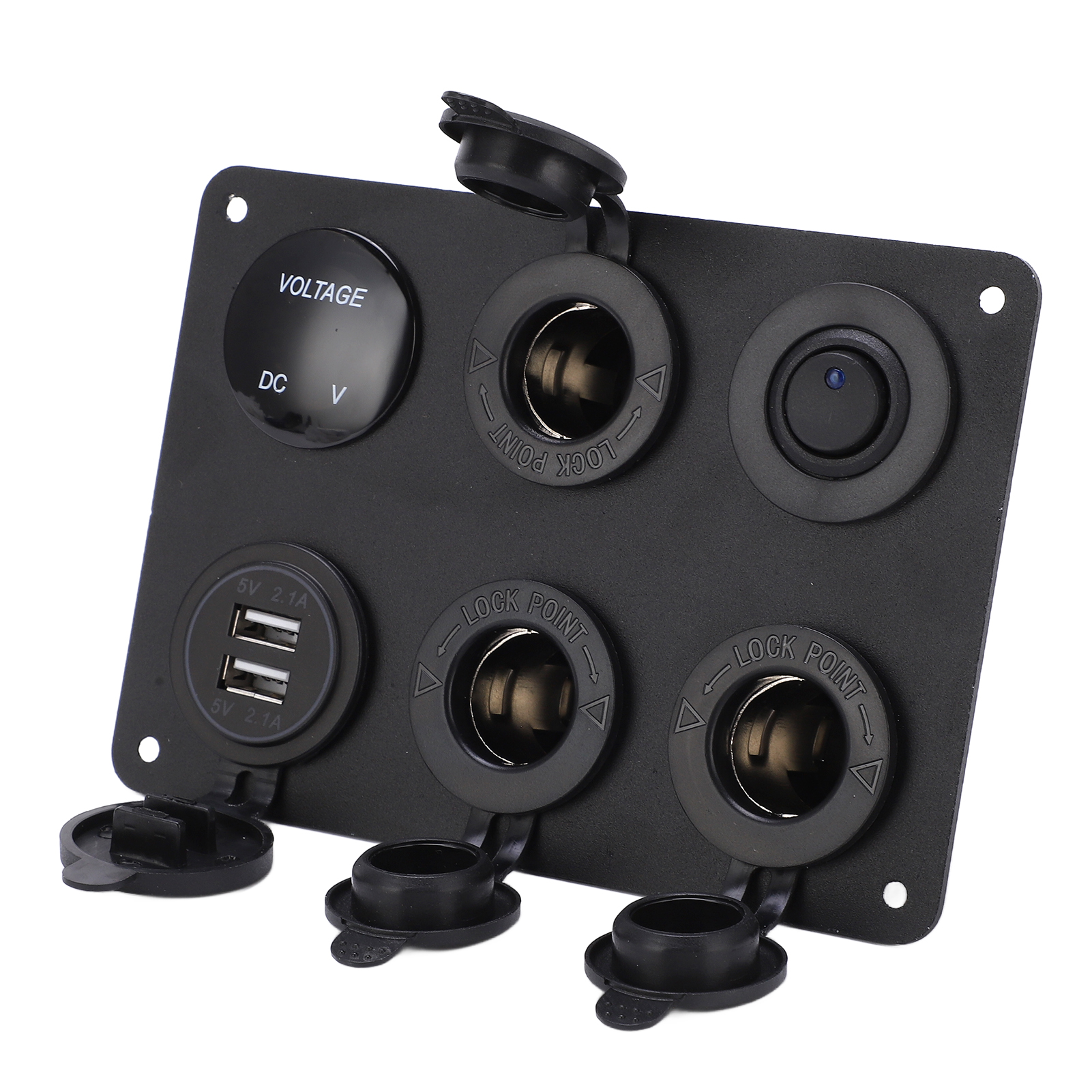 Wasserdichtes 6-positionen-bedienfeld Mit Led-digitalanzeige, Voltmeter, Usb-anschluss Und Ein-/ausschalter, Für Auto, Wohnmobil, Yacht