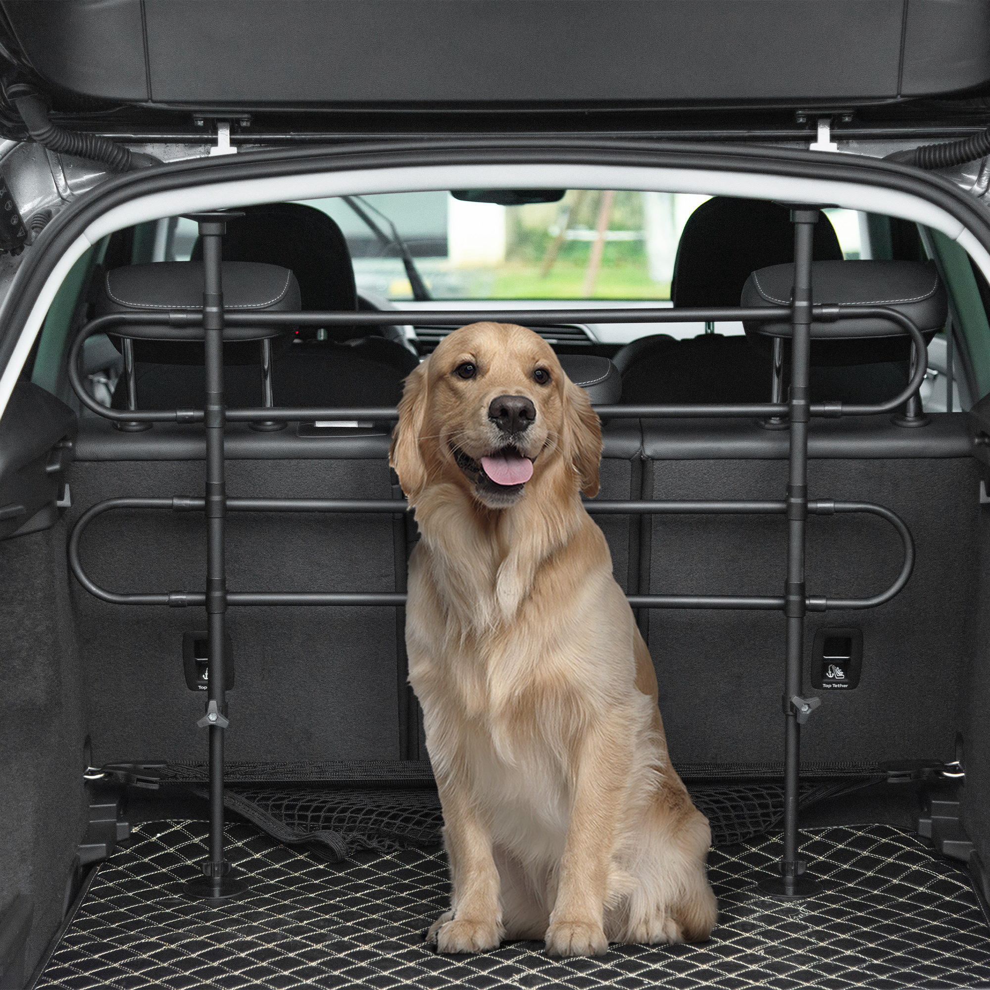 Höhen- Und Breitenverstellbare Sicherheitsbarriere Für Hunde Im Auto, Universelle Haustier-sicherheitsbarriere, Schutznetz Für Den Haustiertransport, Schwarz