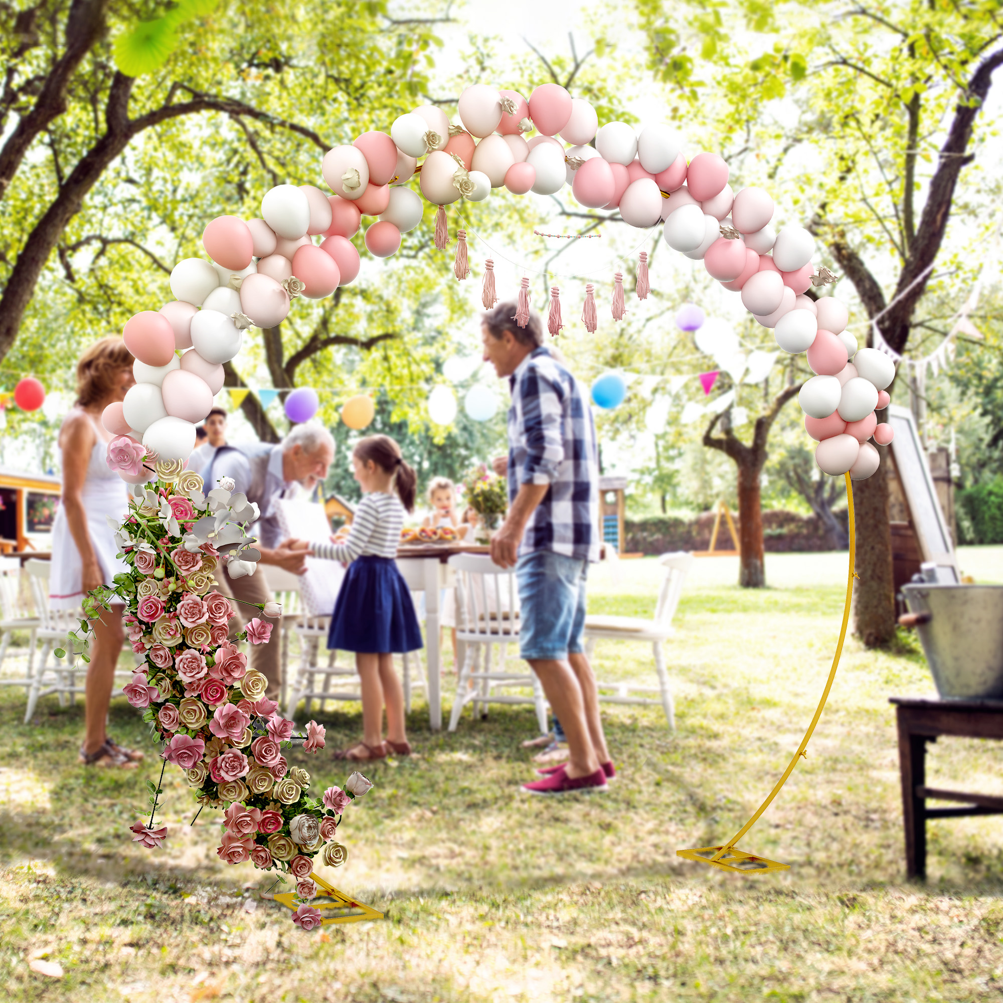 Gartenbogen, Kletterbogen Für Hochzeiten, Geburtstage, Zeremonien Und Bankette, Vergoldeter Stahl