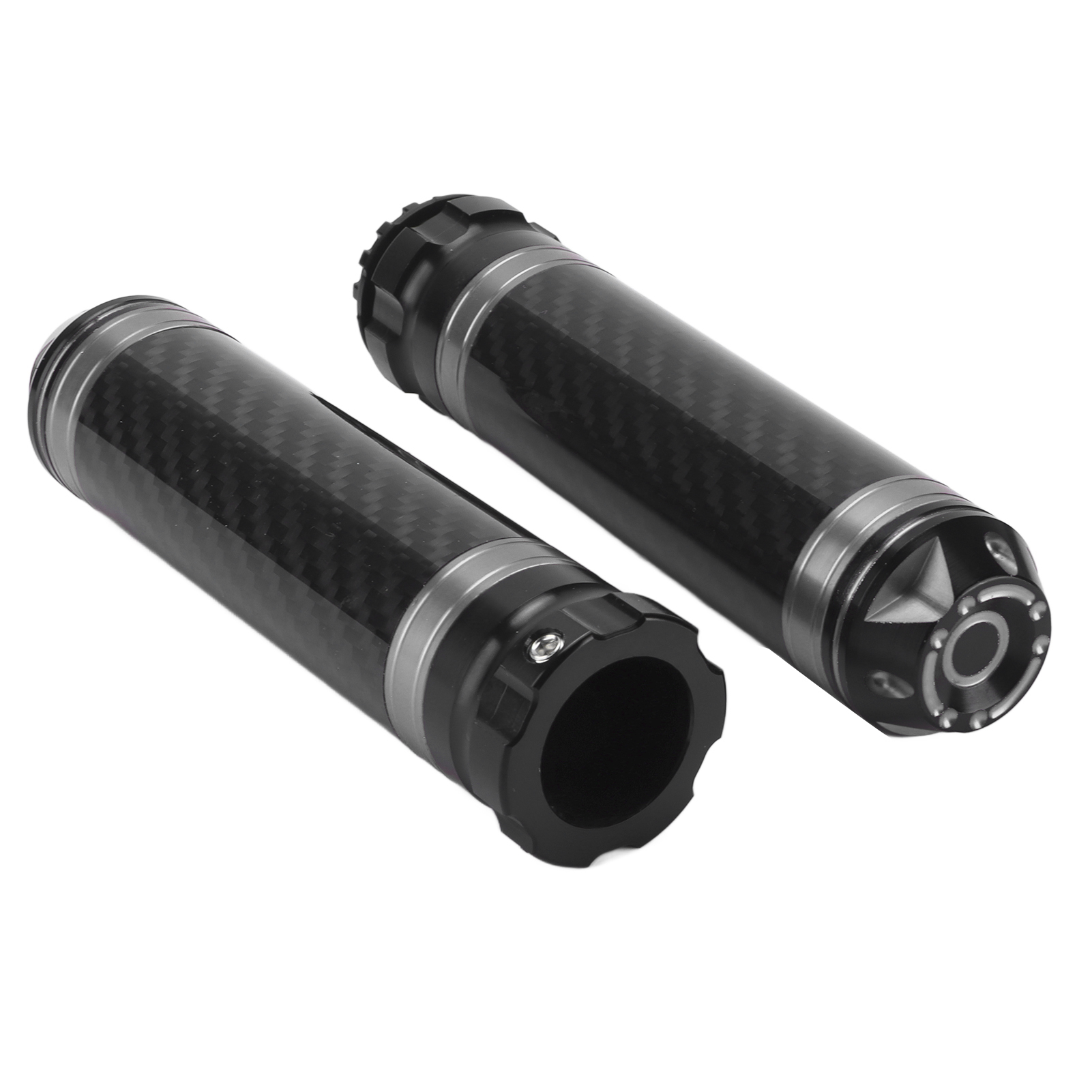 Motorrad-lenkergriffe (2er-set), Aus Kohlefaser, Korrosions- Und Wasserbeständig, Universell Für 7/8-zoll-lenker, Silberfarben.