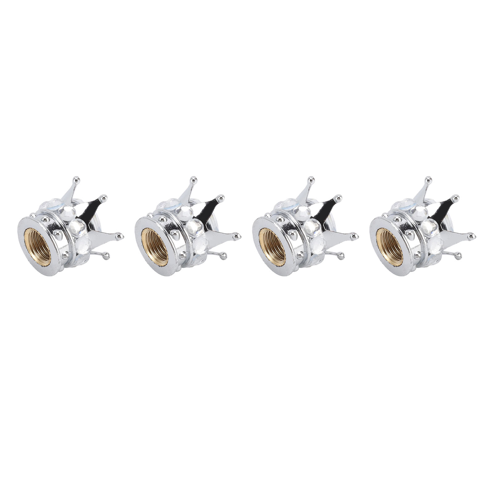 Lot De 4 Bouchons De Valve De Roue De Pneu, Style Couronne Diamant, Universels Pour Voitures, Camions Et Vélos, Blancs
