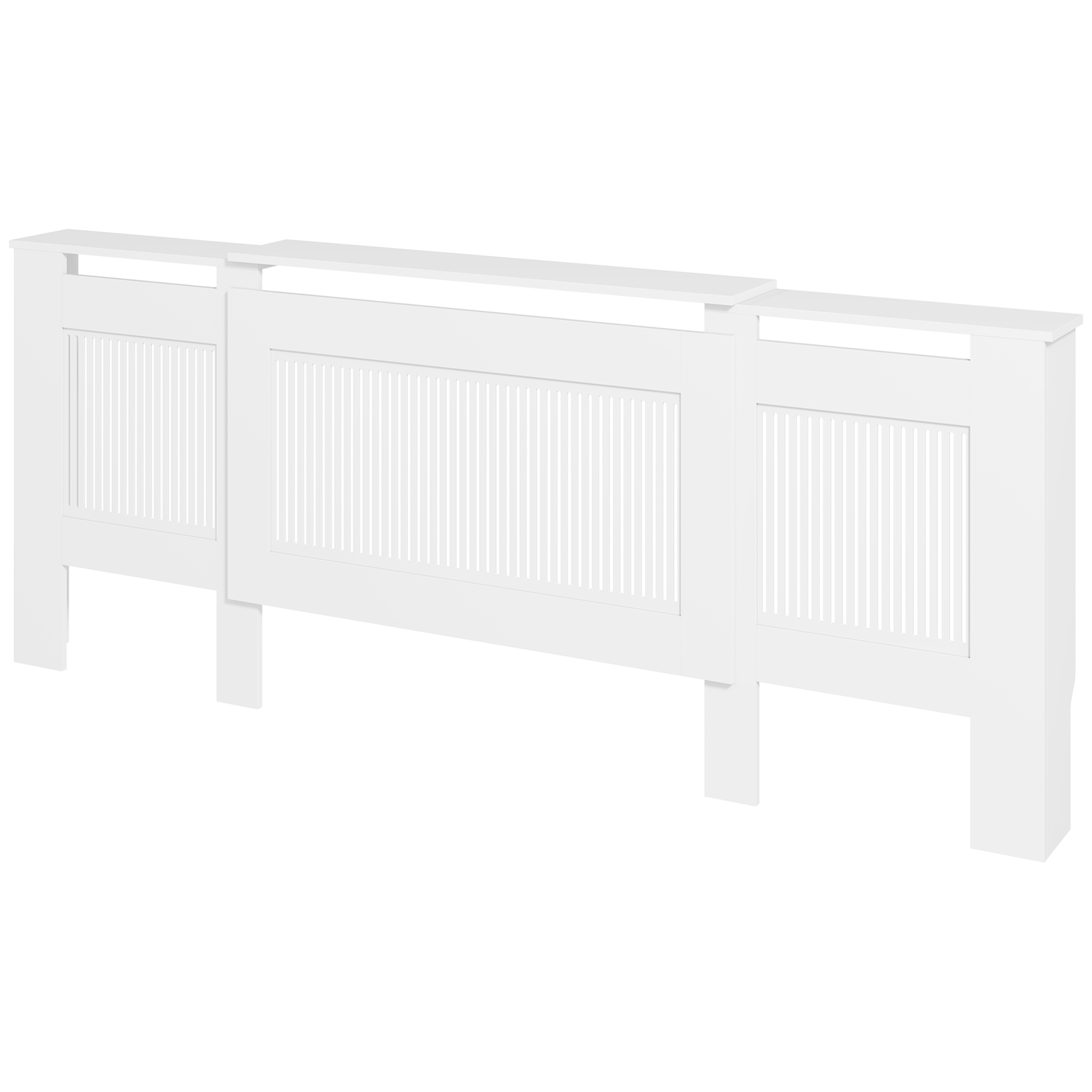 Radiateur À Lattes, Longueur Réglable 125-201 Cm, Mdf Blanc