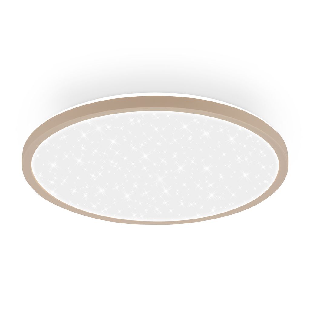 Briloner Led Deckenlampe Sternenhimmel 30x4 Cm Rund 18w 2400lm 4000k Neutralweiß Backlight Beige - Deckenleuchte Wohnzimmer Schlafzimmer Büro