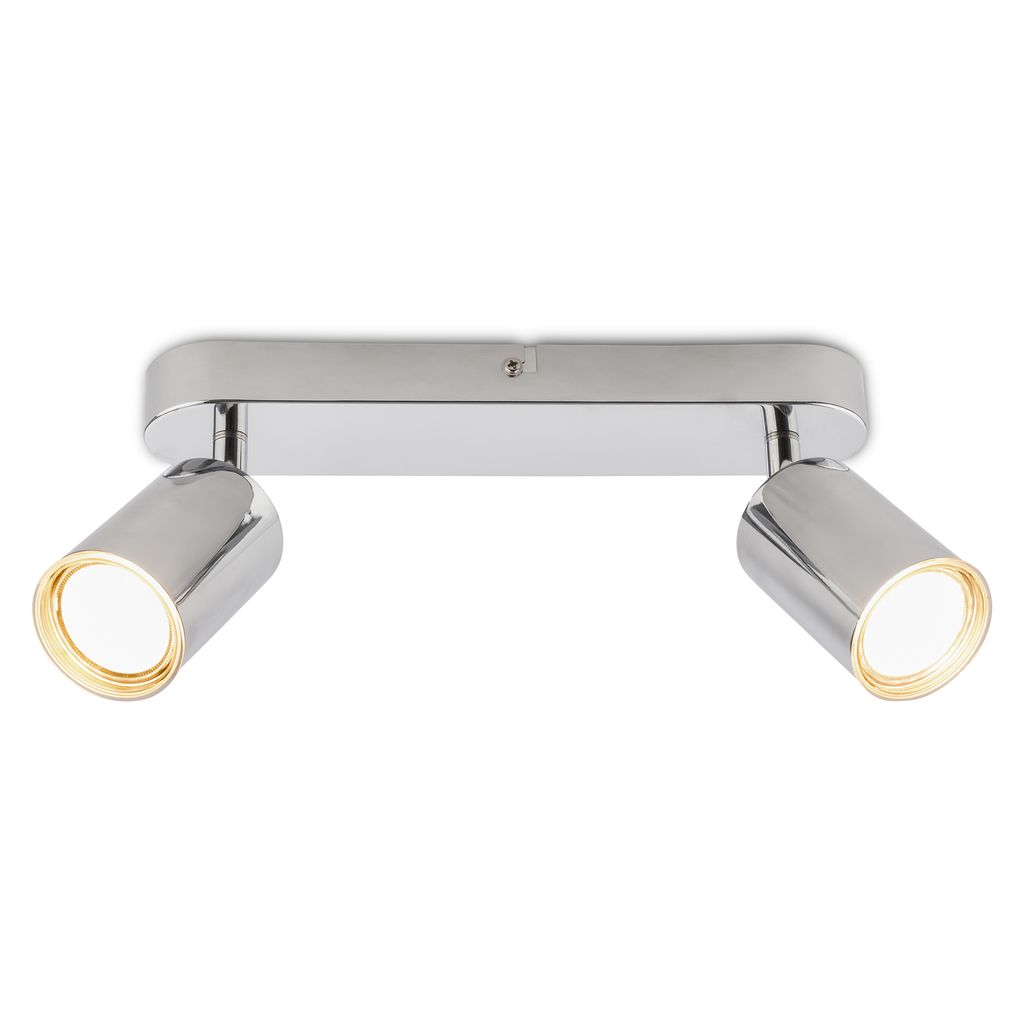 Briloner Deckenlampe Ip44 Spritzwasserschutz 27x8,5 Cm Gu10 Fassung Max. 9w 2-flammig Chrom - Deckenstrahler Badezimmer Flur Wohnzimmer